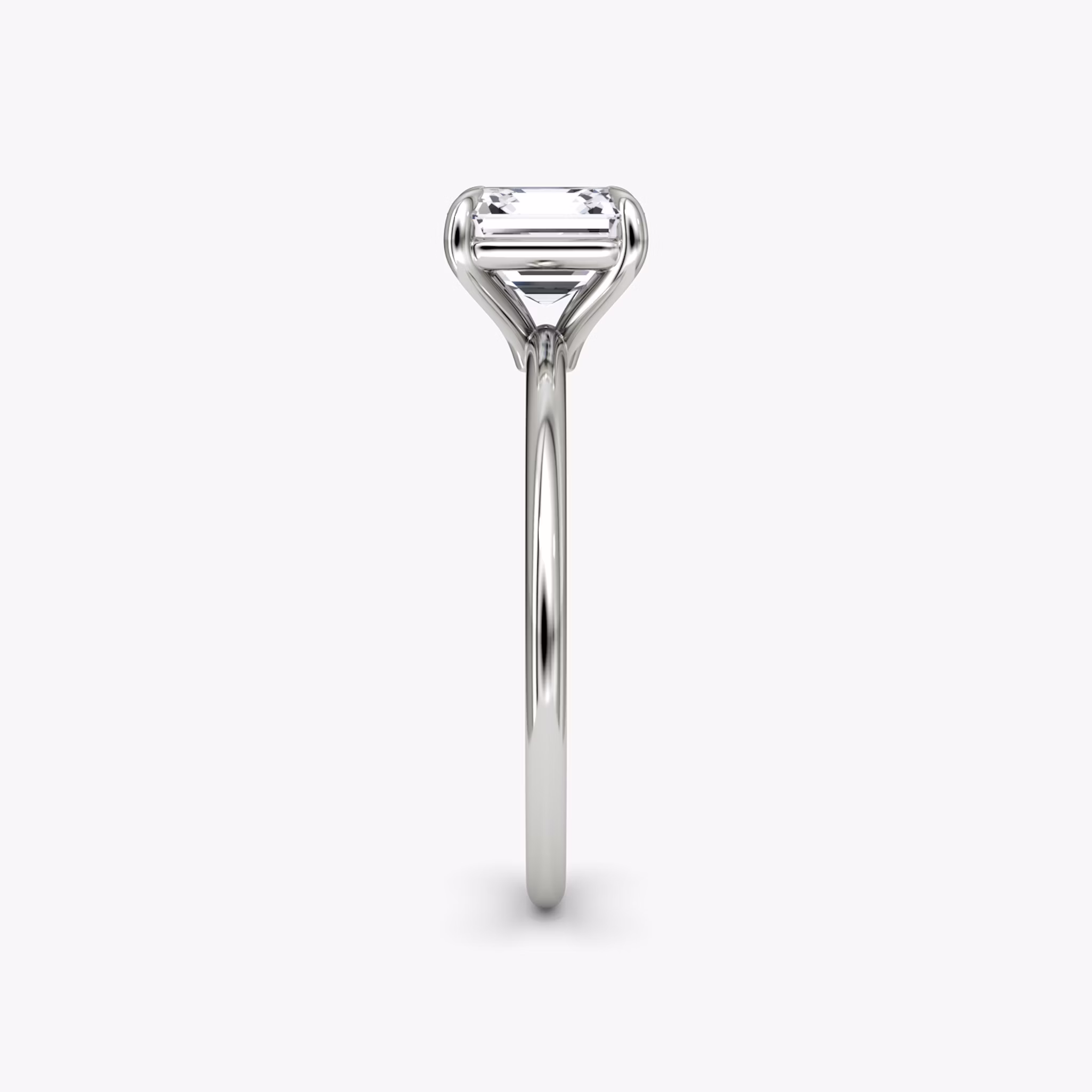 The Petite 4-Prong Solitaire | Asscher | Platinum | bandAccent: Plain | diamondOrientation: vertical | caratWeight: other