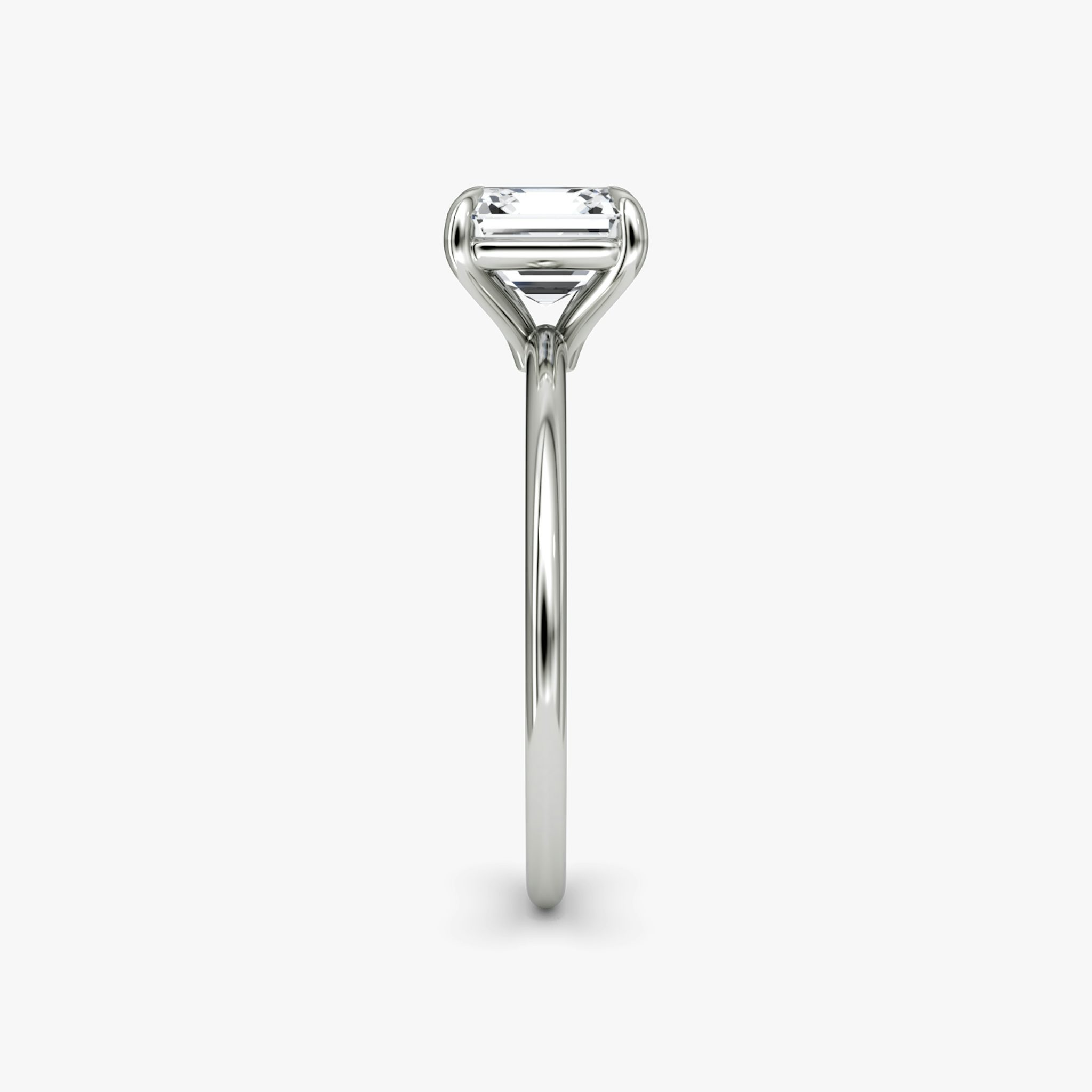 The Petite 4-Prong Solitaire | Asscher | Platinum | bandAccent: Plain | diamondOrientation: vertical | caratWeight: other