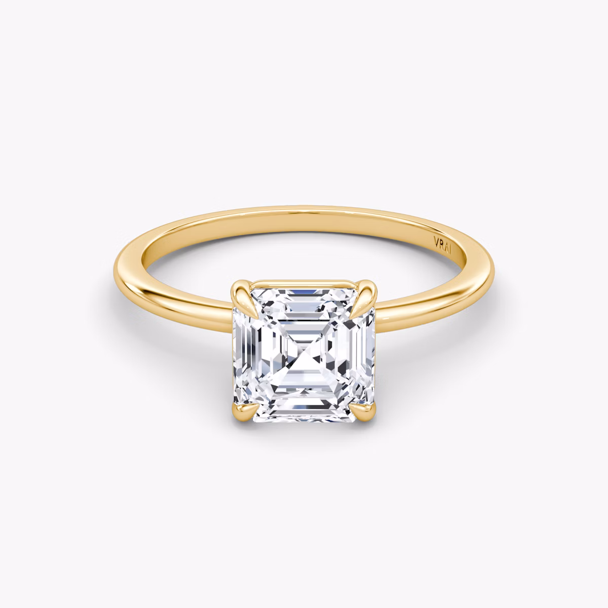 Petite 4-Prong | Asscher | 18k | Gelbgold | bandAccent: Ohne Pavé-Besatz | diamondOrientation: vertical | caratWeight: other
