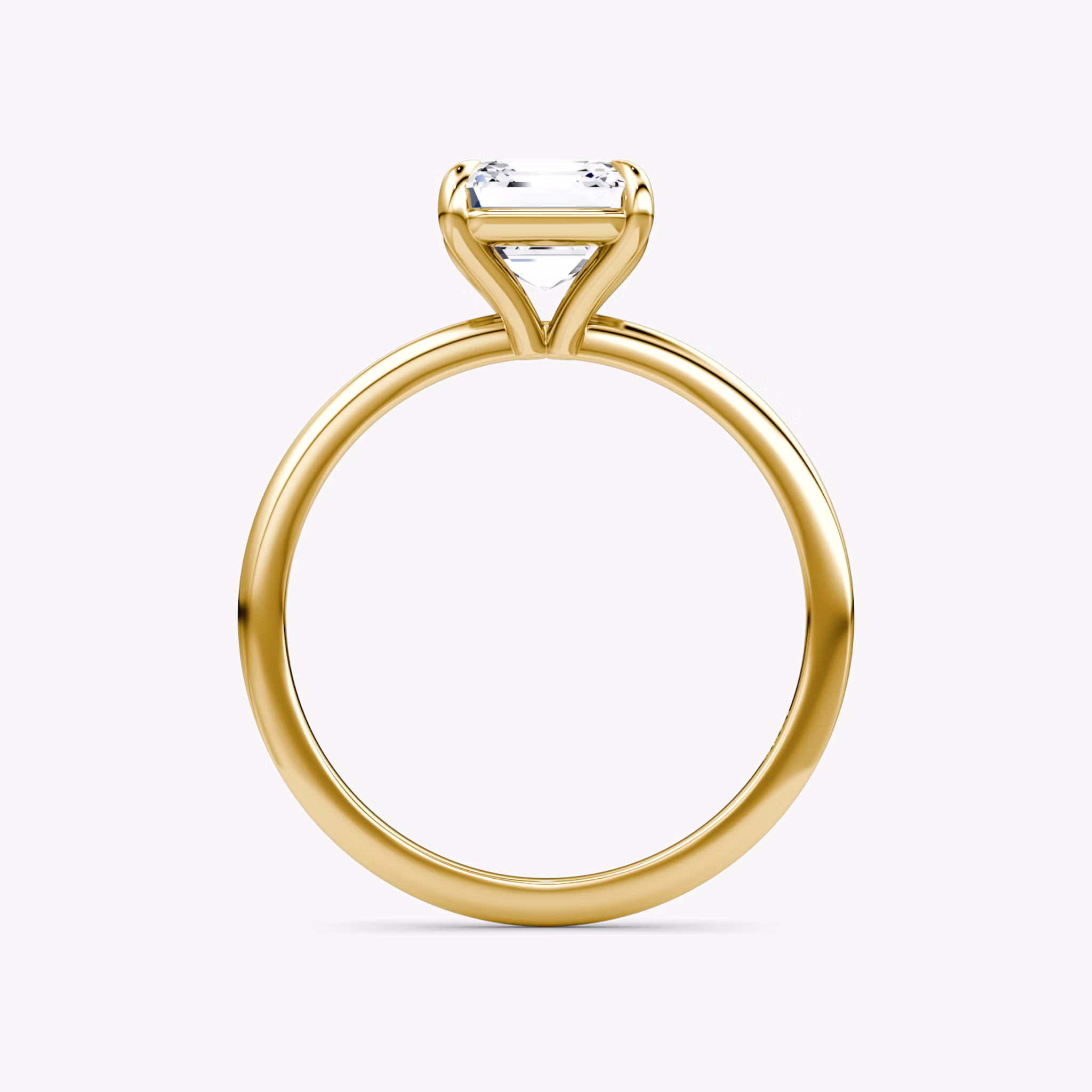The Petite 4-Prong Solitaire | Asscher | 18k | Yellow Gold | bandAccent: Plain | diamondOrientation: vertical | caratWeight: other