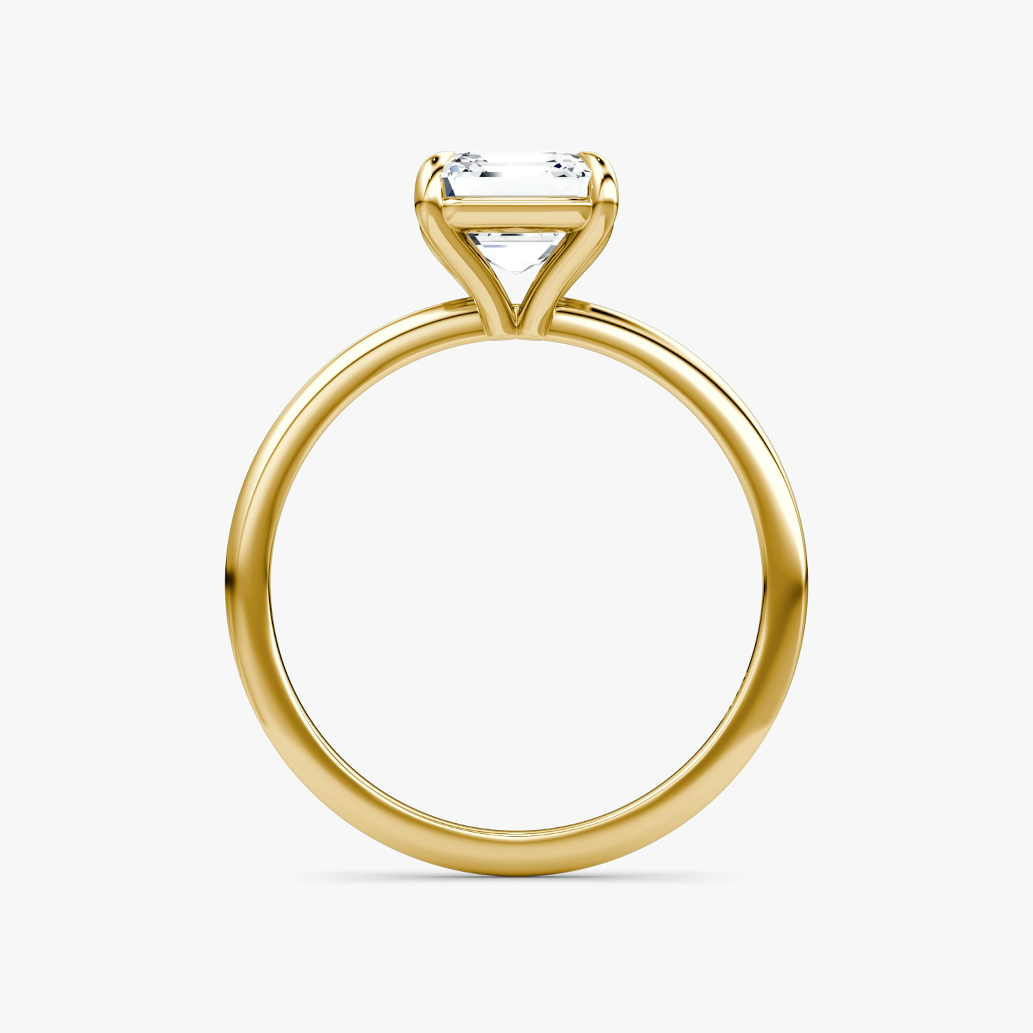 The Petite 4-Prong Solitaire | Asscher | 18k | Yellow Gold | bandAccent: Plain | diamondOrientation: vertical | caratWeight: other