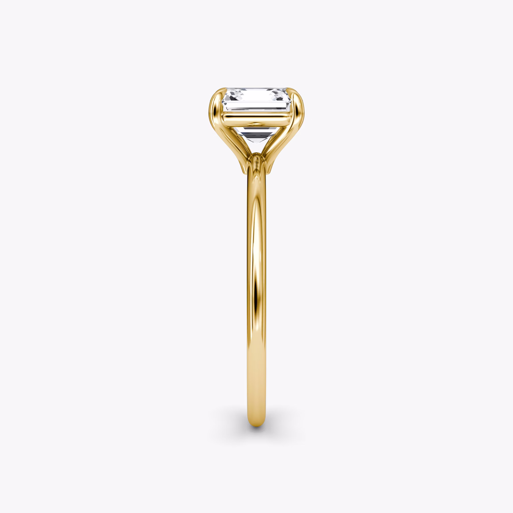 The Petite 4-Prong Solitaire | Asscher | 18k | Yellow Gold | bandAccent: Plain | diamondOrientation: vertical | caratWeight: other
