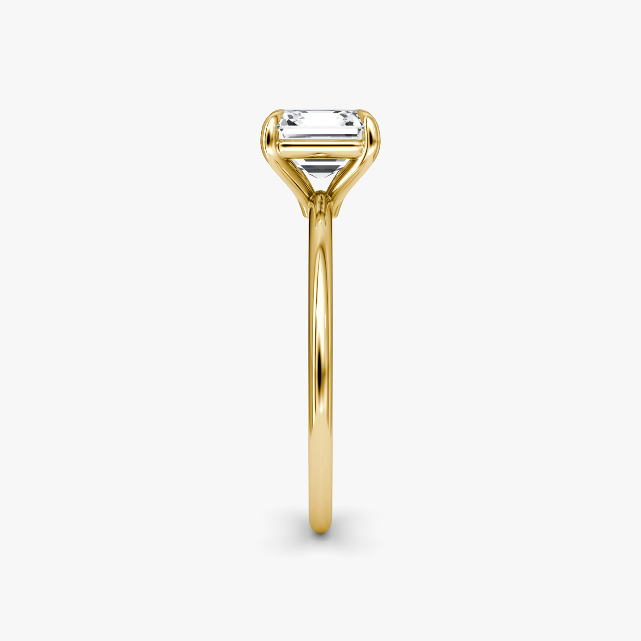 The Petite 4-Prong Solitaire | Asscher | 18k | Yellow Gold | bandAccent: Plain | diamondOrientation: vertical | caratWeight: other