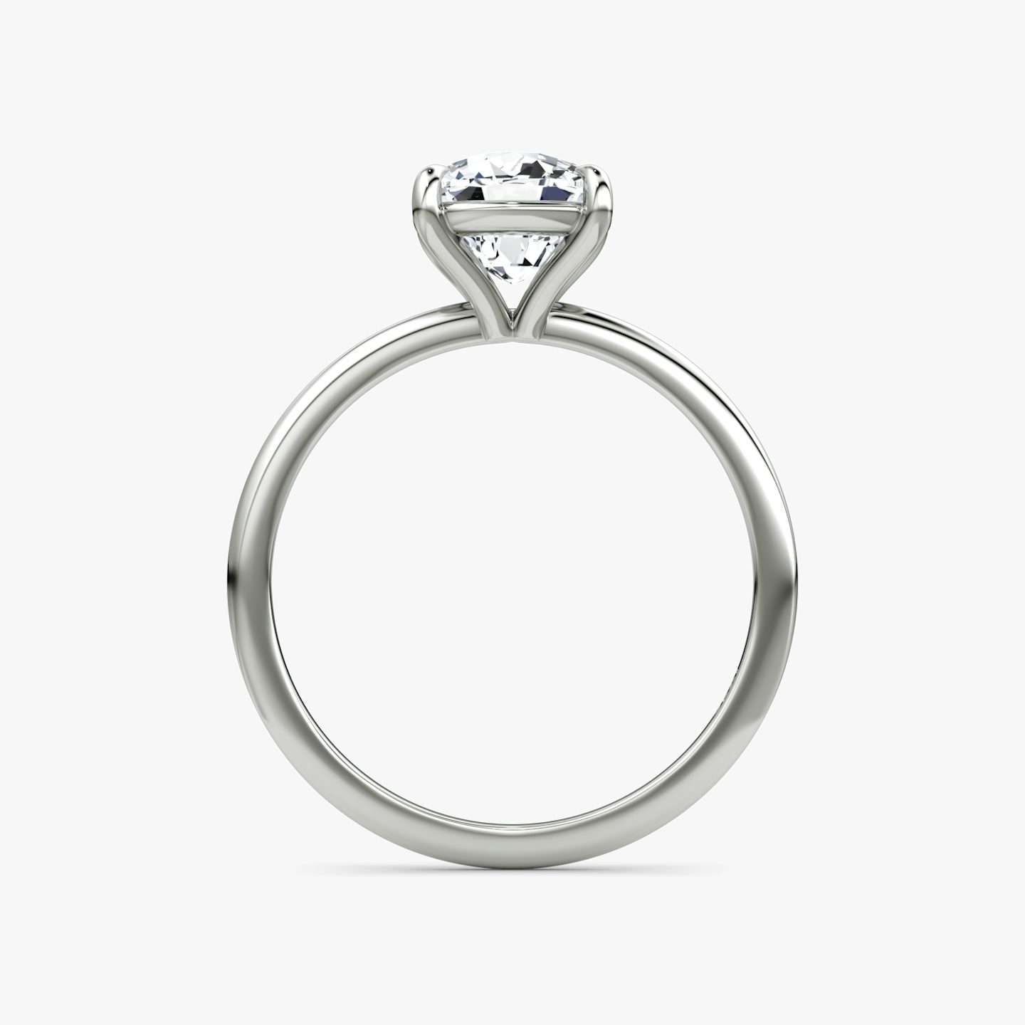 The Petite 4-Prong Solitaire | Cushion | 18k | White Gold | bandAccent: Plain | diamondOrientation: vertical | caratWeight: other