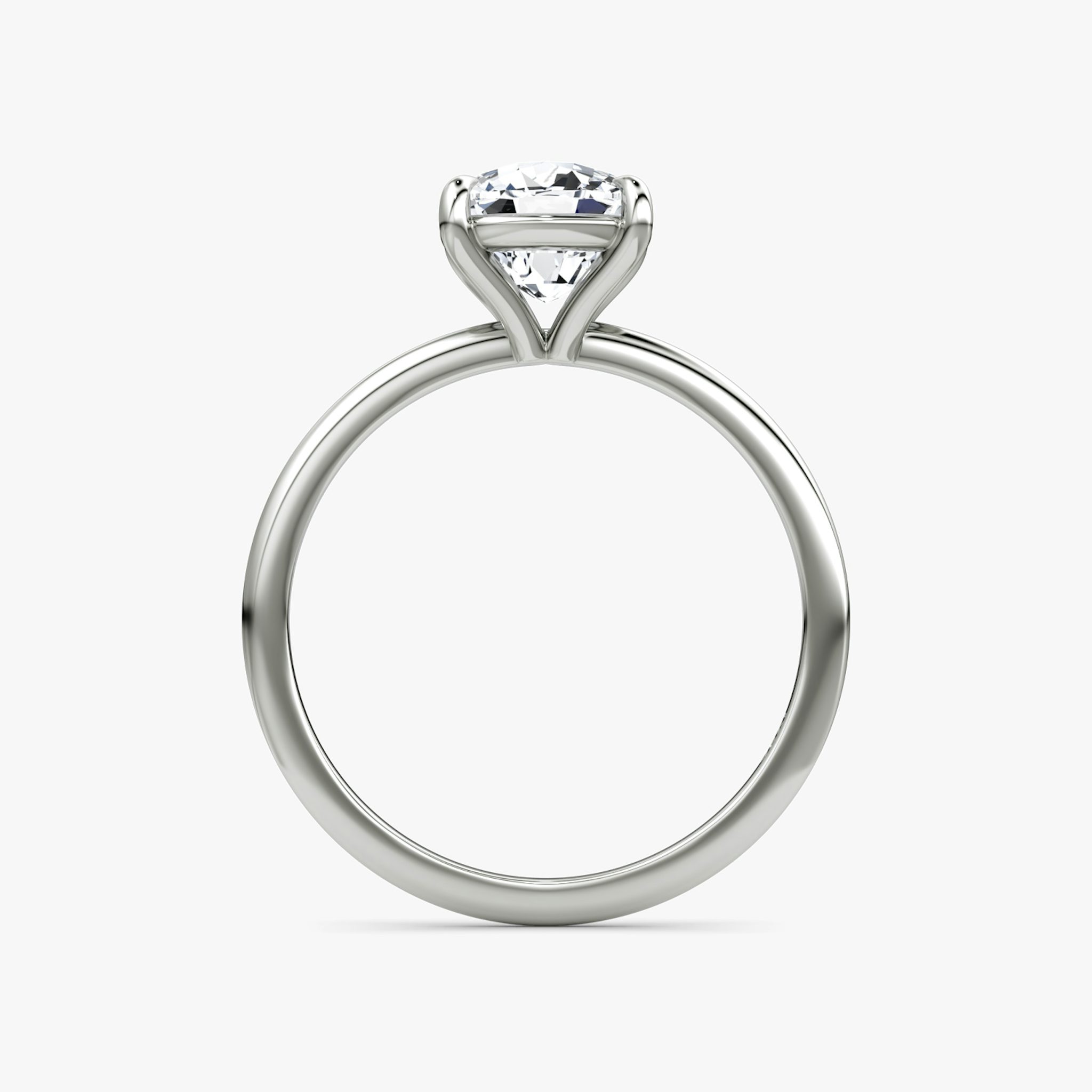 The Petite 4-Prong Solitaire | Cushion | Platinum | bandAccent: Plain | diamondOrientation: vertical | caratWeight: other
