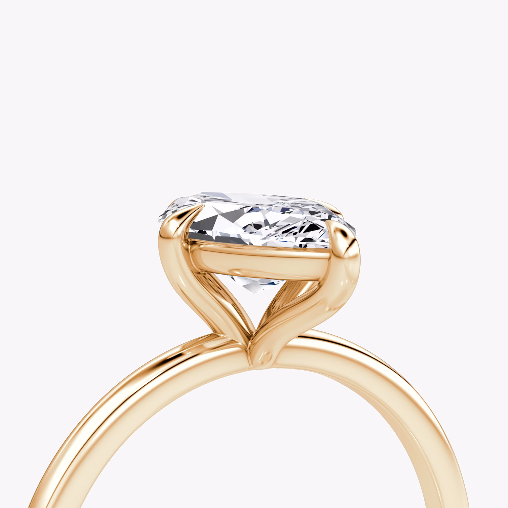 The Petite 4-Prong Solitaire | Marquise | 14k | Rose Gold | bandAccent: Plain | diamondOrientation: vertical | caratWeight: other