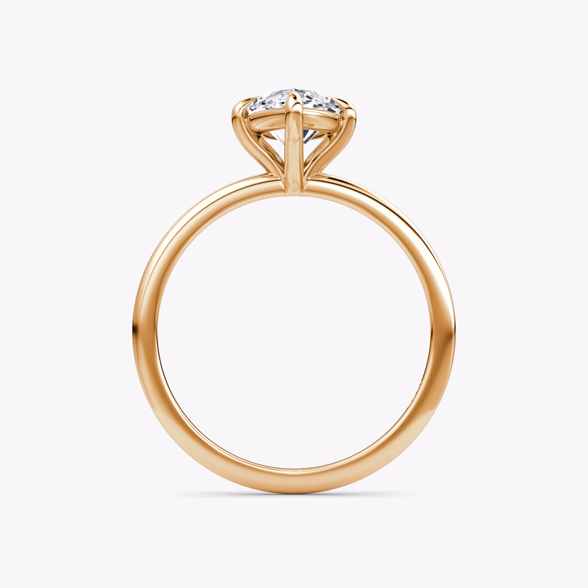 The Petite 4-Prong Solitaire | Marquise | 14k | Rose Gold | bandAccent: Plain | diamondOrientation: vertical | caratWeight: other