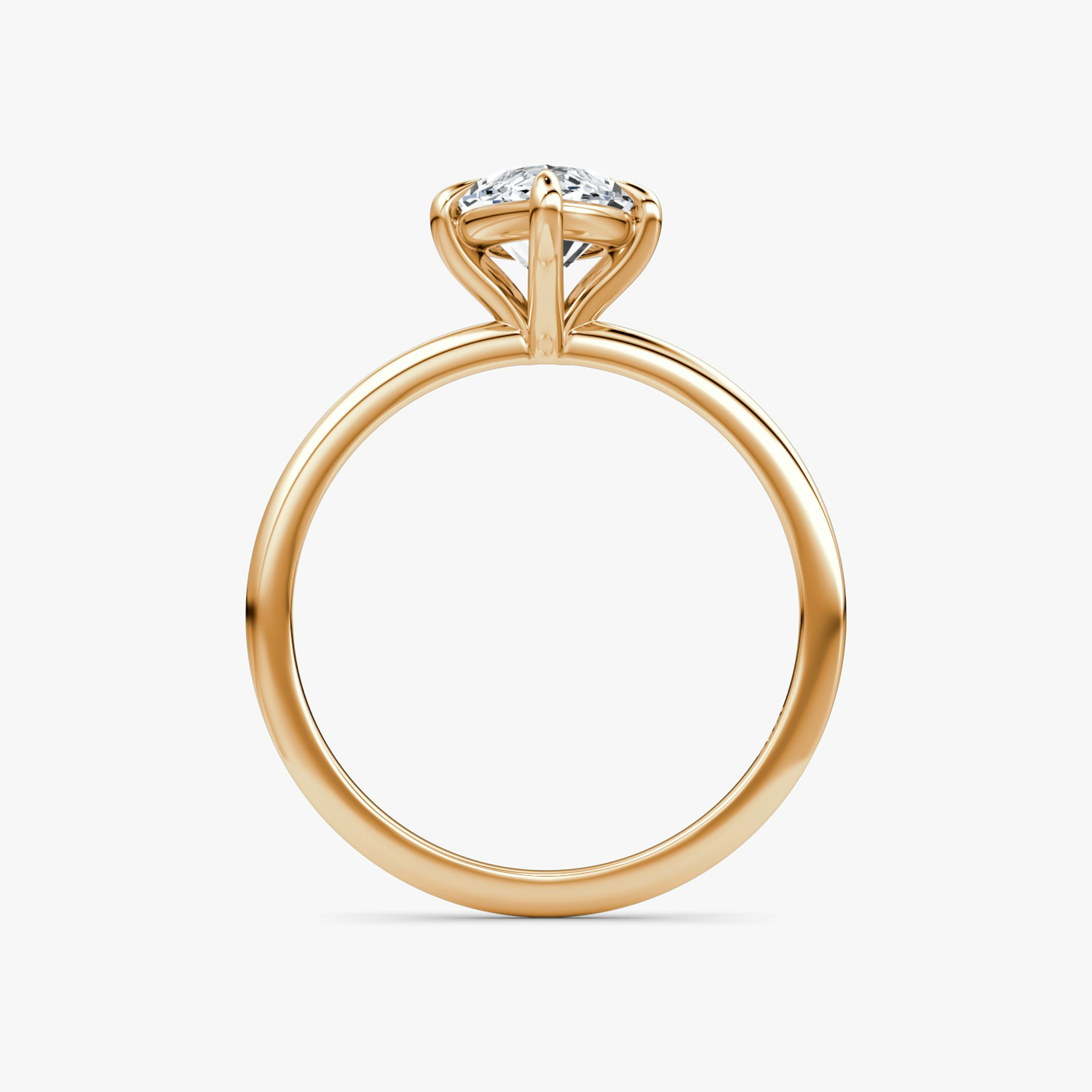 The Petite 4-Prong Solitaire | Marquise | 14k | Rose Gold | bandAccent: Plain | diamondOrientation: vertical | caratWeight: other