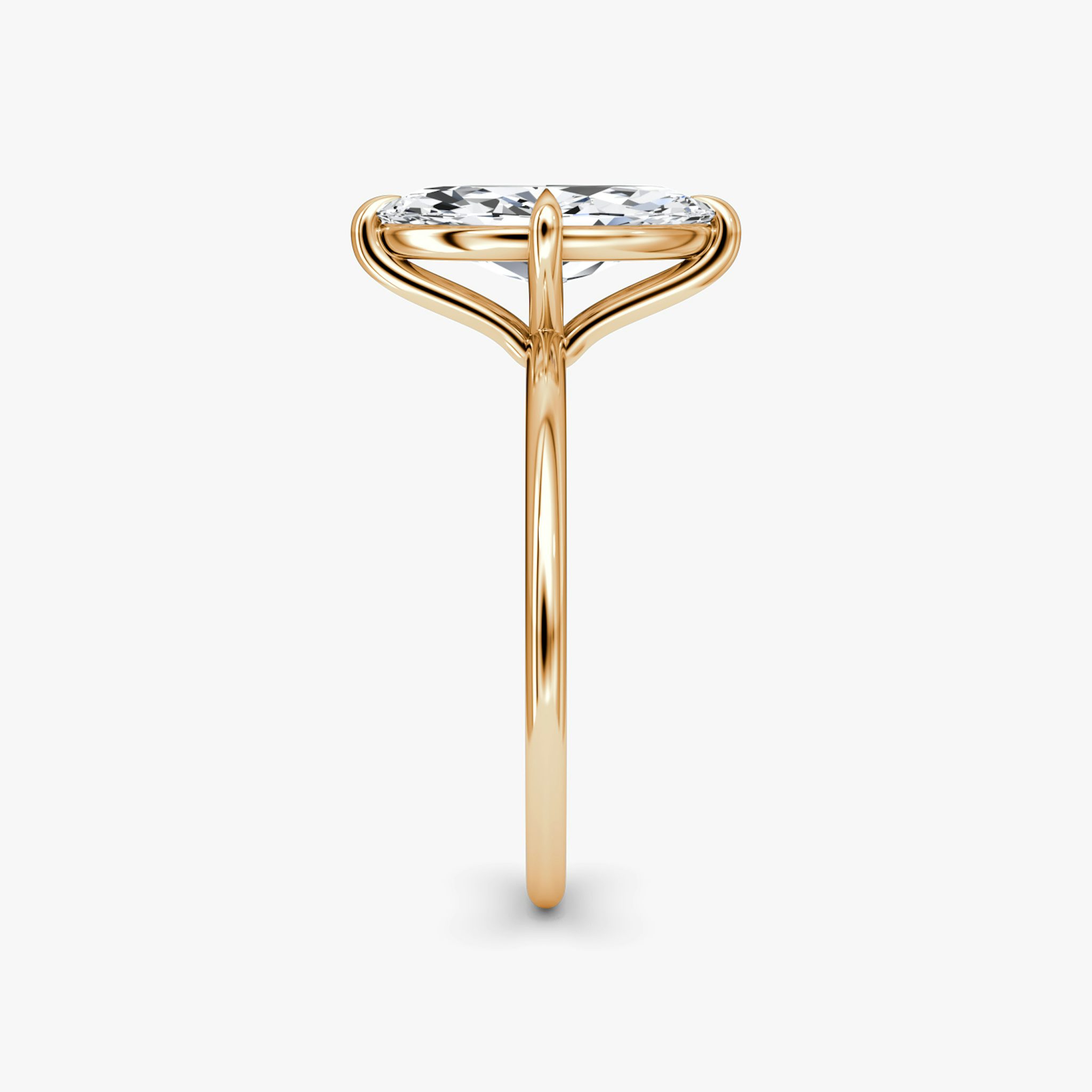 The Petite 4-Prong Solitaire | Marquise | 14k | Rose Gold | bandAccent: Plain | diamondOrientation: vertical | caratWeight: other