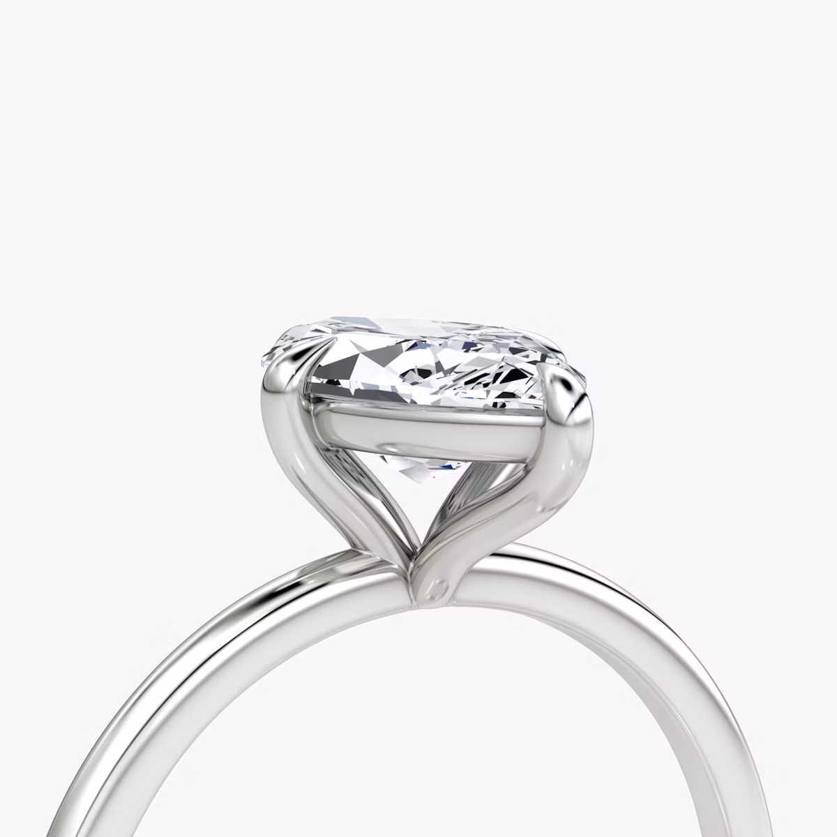 The Petite 4-Prong Solitaire | Marquise | 18k | White Gold | bandAccent: Plain | diamondOrientation: vertical | caratWeight: other