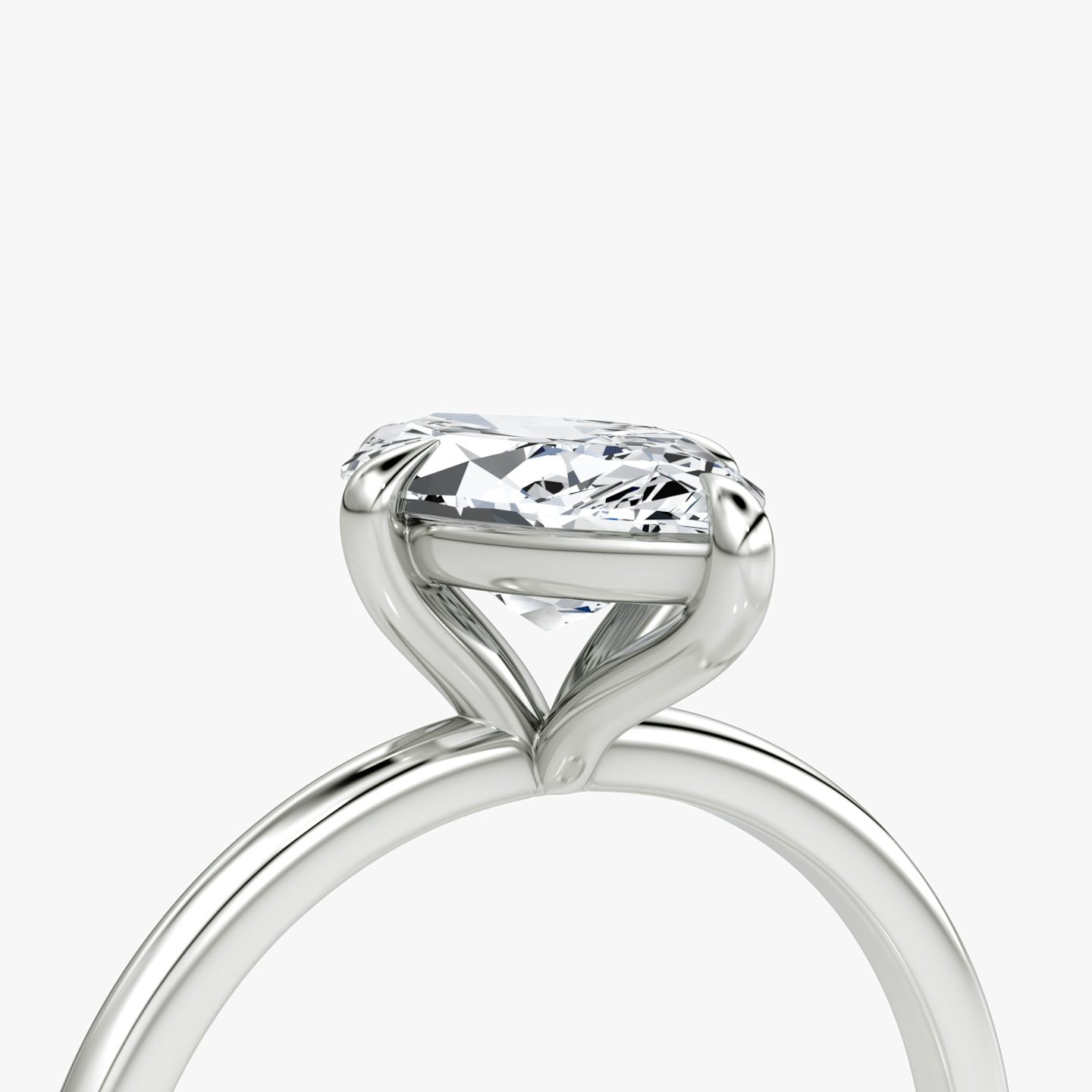 The Petite 4-Prong Solitaire | Marquise | 18k | White Gold | bandAccent: Plain | diamondOrientation: vertical | caratWeight: other