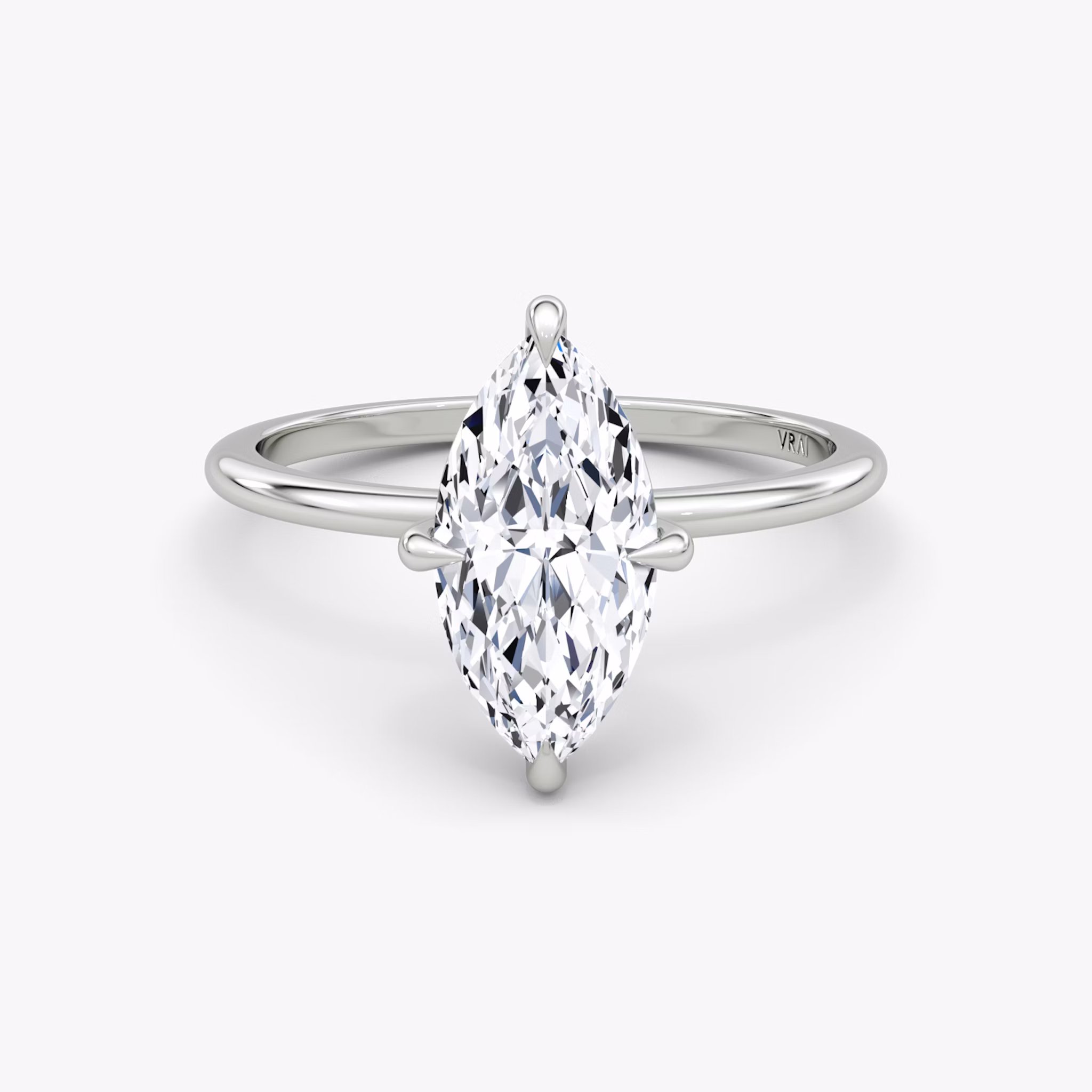 The Petite 4-Prong Solitaire | Marquise | Platinum | bandAccent: Plain | diamondOrientation: vertical | caratWeight: other