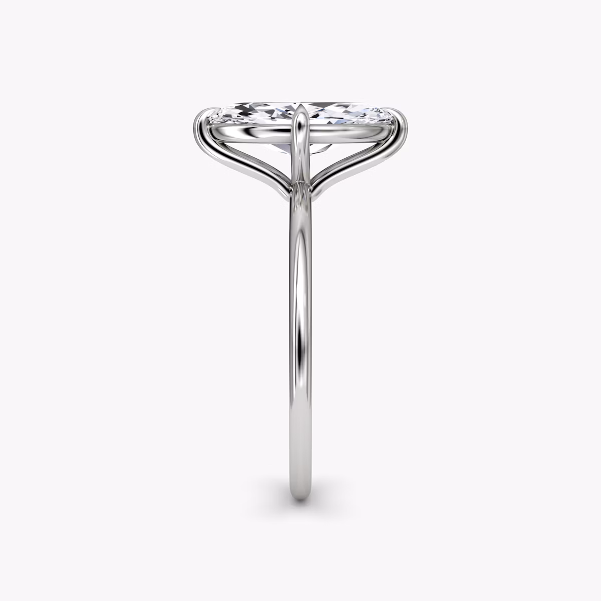 The Petite 4-Prong Solitaire | Marquise | 18k | White Gold | bandAccent: Plain | diamondOrientation: vertical | caratWeight: other