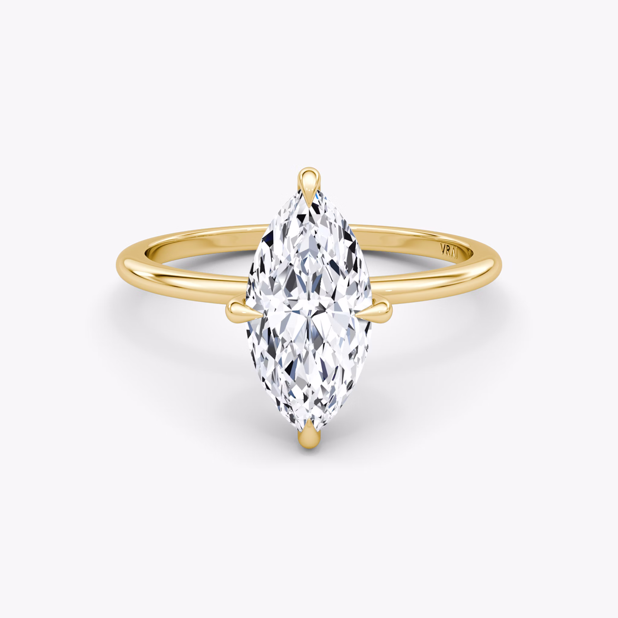 The Petite 4-Prong Solitaire | Marquise | 18k | Yellow Gold | bandAccent: Plain | diamondOrientation: vertical | caratWeight: other
