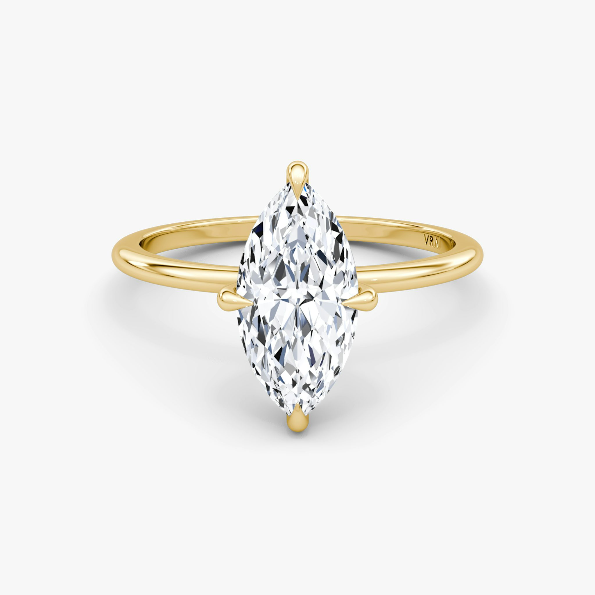 The Petite 4-Prong Solitaire | Marquise | 18k | Yellow Gold | bandAccent: Plain | diamondOrientation: vertical | caratWeight: other