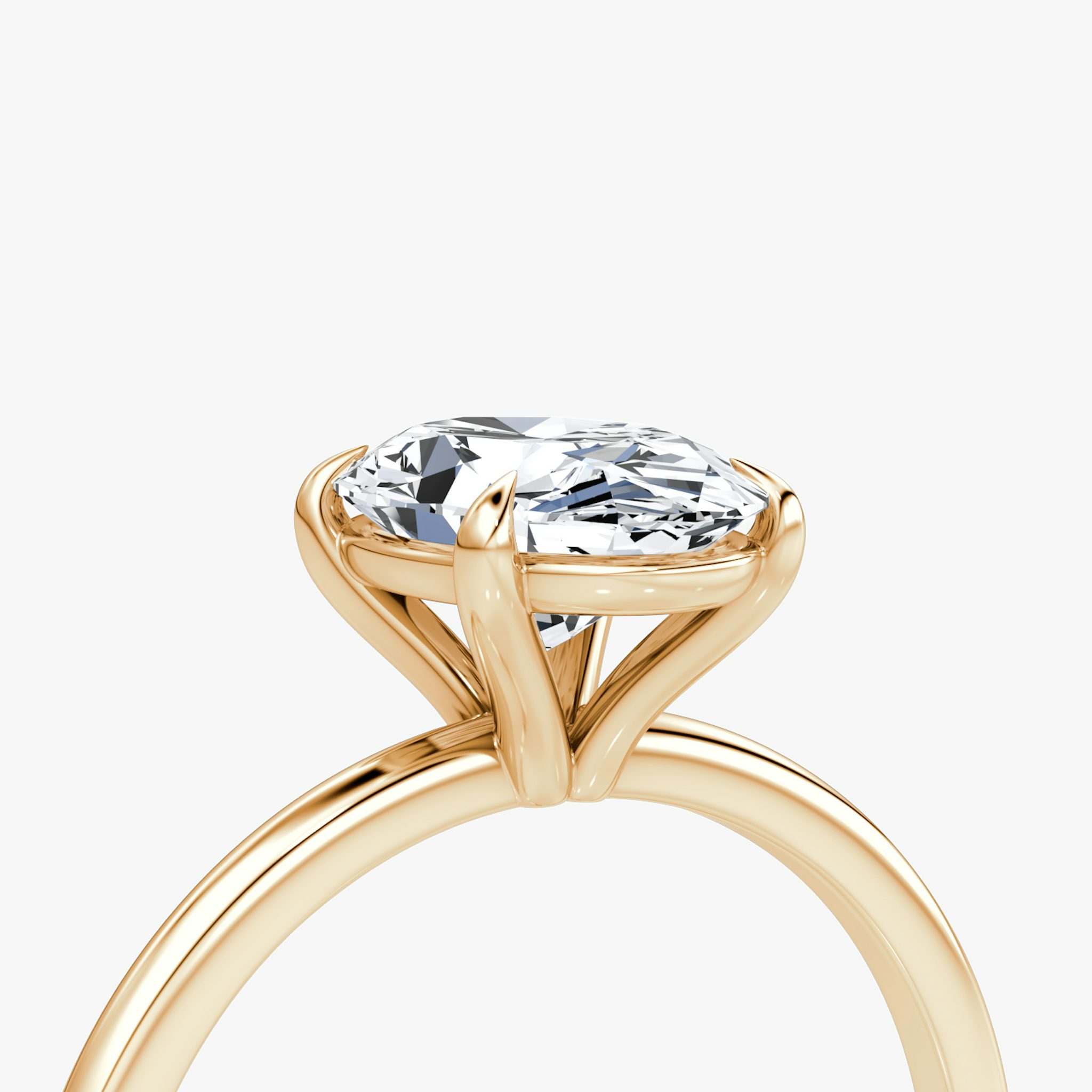 The Petite 4-Prong Solitaire | Oval | 14k | Rose Gold | bandAccent: Plain | diamondOrientation: vertical | caratWeight: other