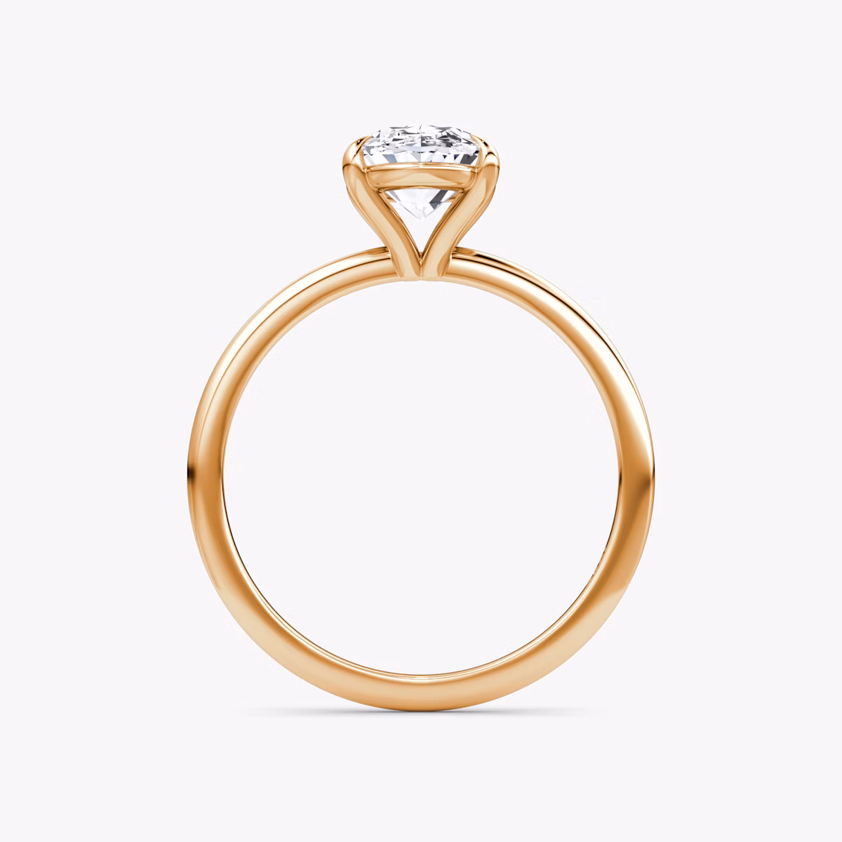 Petite 4-Prong | Oval | 14k | Roségold | bandAccent: Ohne Pavé-Besatz | diamondOrientation: vertical | caratWeight: other