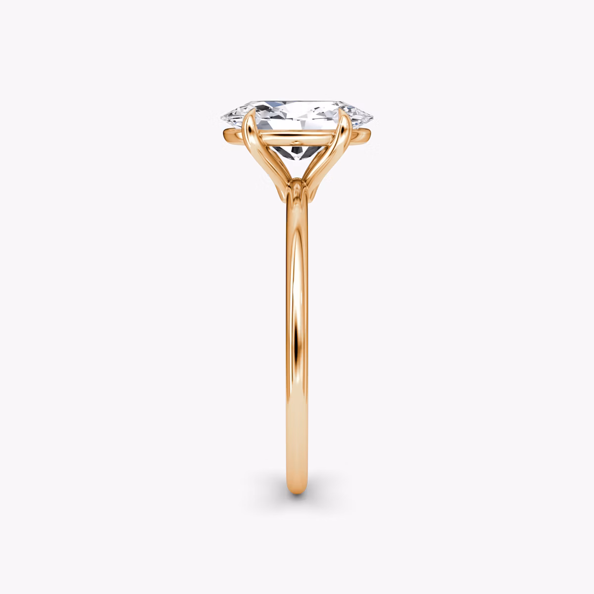 Petite 4-Prong | Oval | 14k | Roségold | bandAccent: Ohne Pavé-Besatz | diamondOrientation: vertical | caratWeight: other