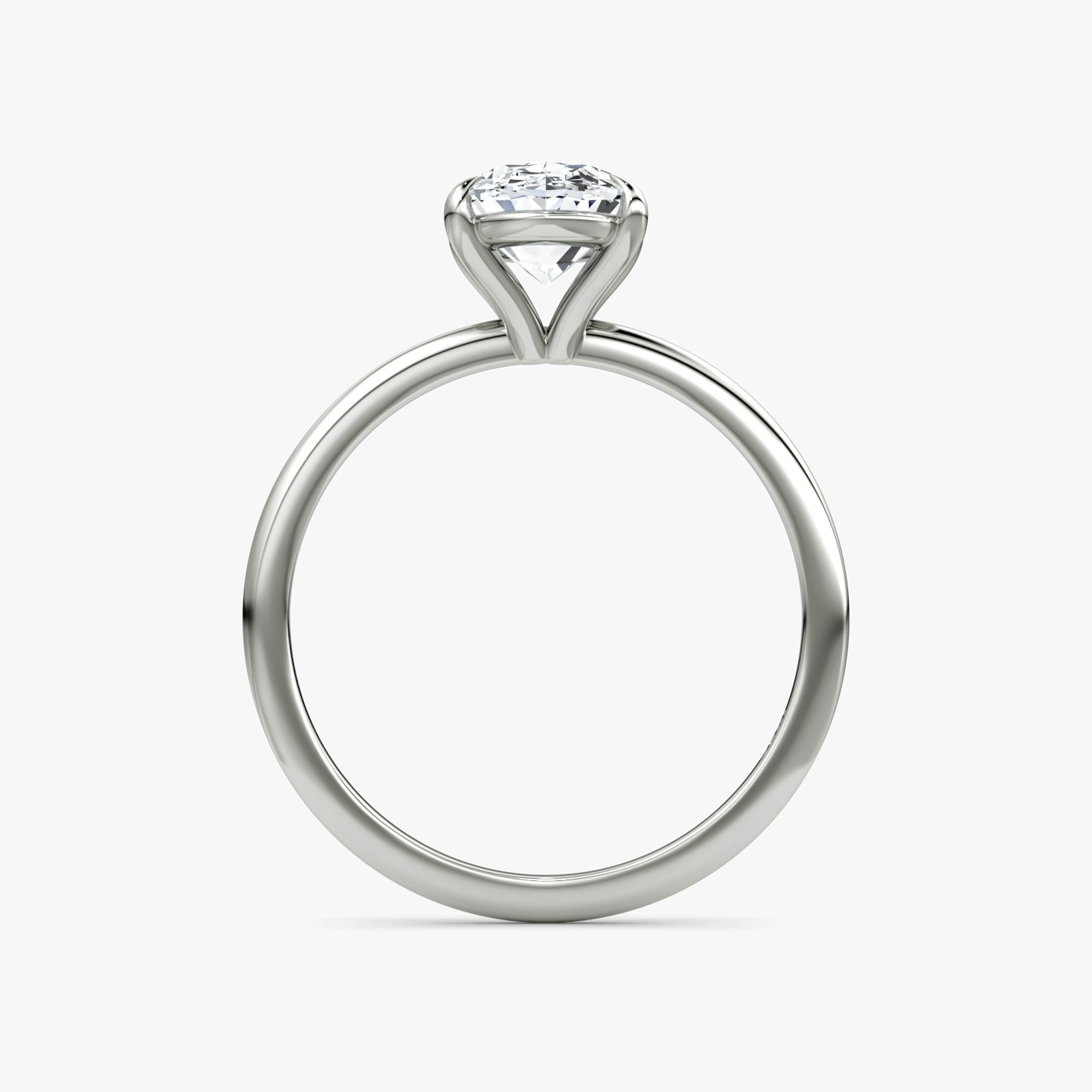 The Petite 4-Prong Solitaire | Oval | Platinum | bandAccent: Plain | diamondOrientation: vertical | caratWeight: other