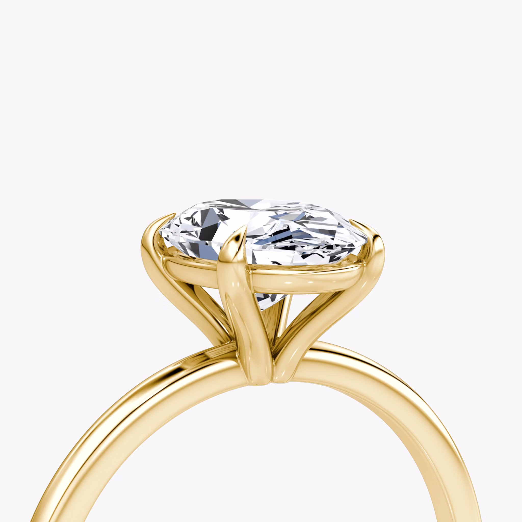 The Petite 4-Prong Solitaire | Oval | 18k | Yellow Gold | bandAccent: Plain | diamondOrientation: vertical | caratWeight: other