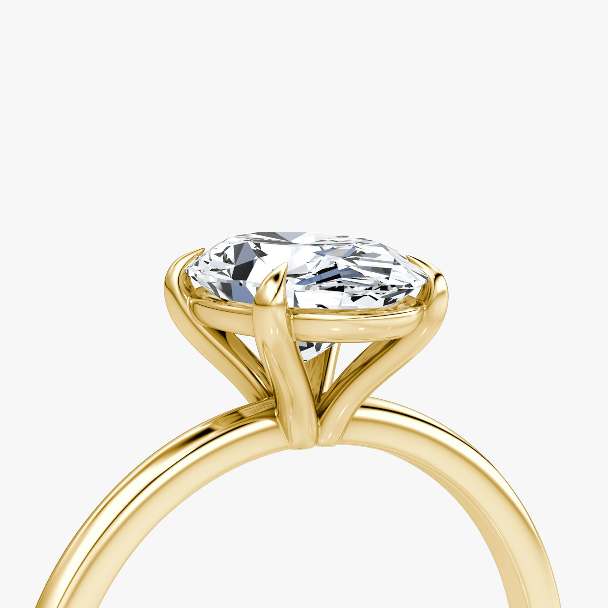 The Petite 4-Prong Solitaire | Oval | 18k | Yellow Gold | bandAccent: Plain | diamondOrientation: vertical | caratWeight: other