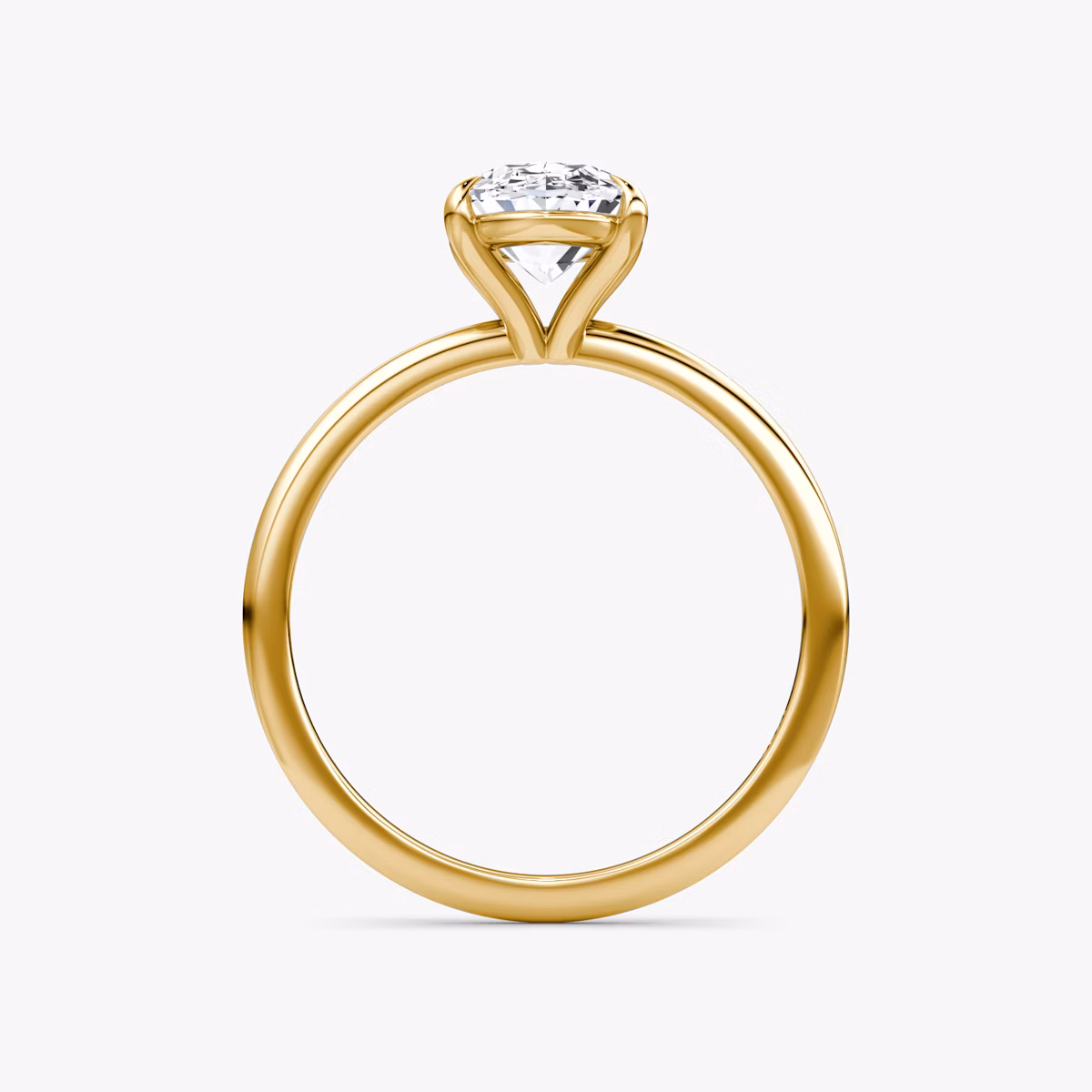 The Petite 4-Prong Solitaire | Oval | 18k | Yellow Gold | bandAccent: Plain | diamondOrientation: vertical | caratWeight: other