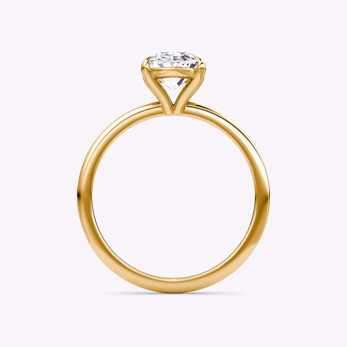 The Petite 4-Prong Solitaire | Oval | 18k | Yellow Gold | bandAccent: Plain | diamondOrientation: vertical | caratWeight: other