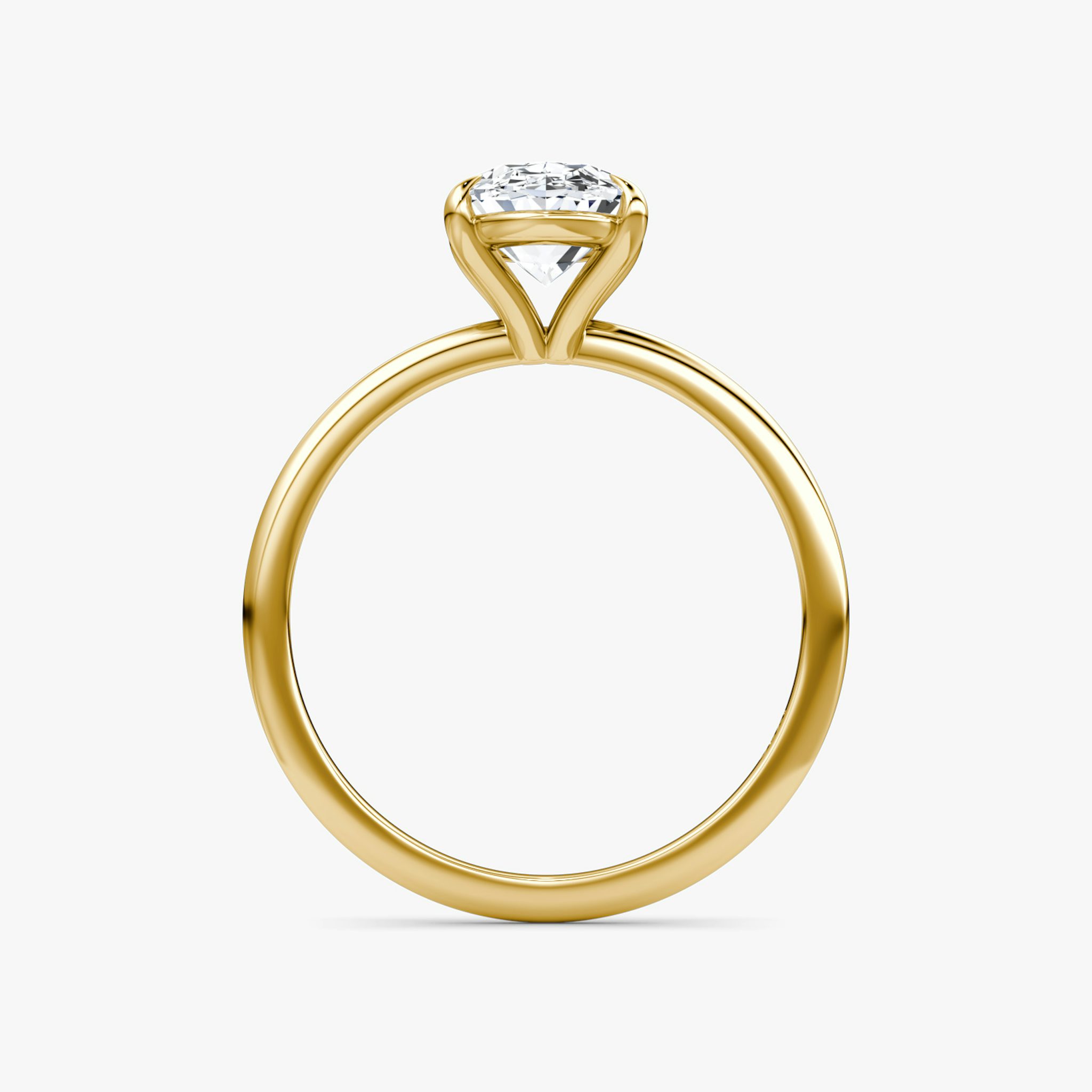 The Petite 4-Prong Solitaire | Oval | 18k | Yellow Gold | bandAccent: Plain | diamondOrientation: vertical | caratWeight: other