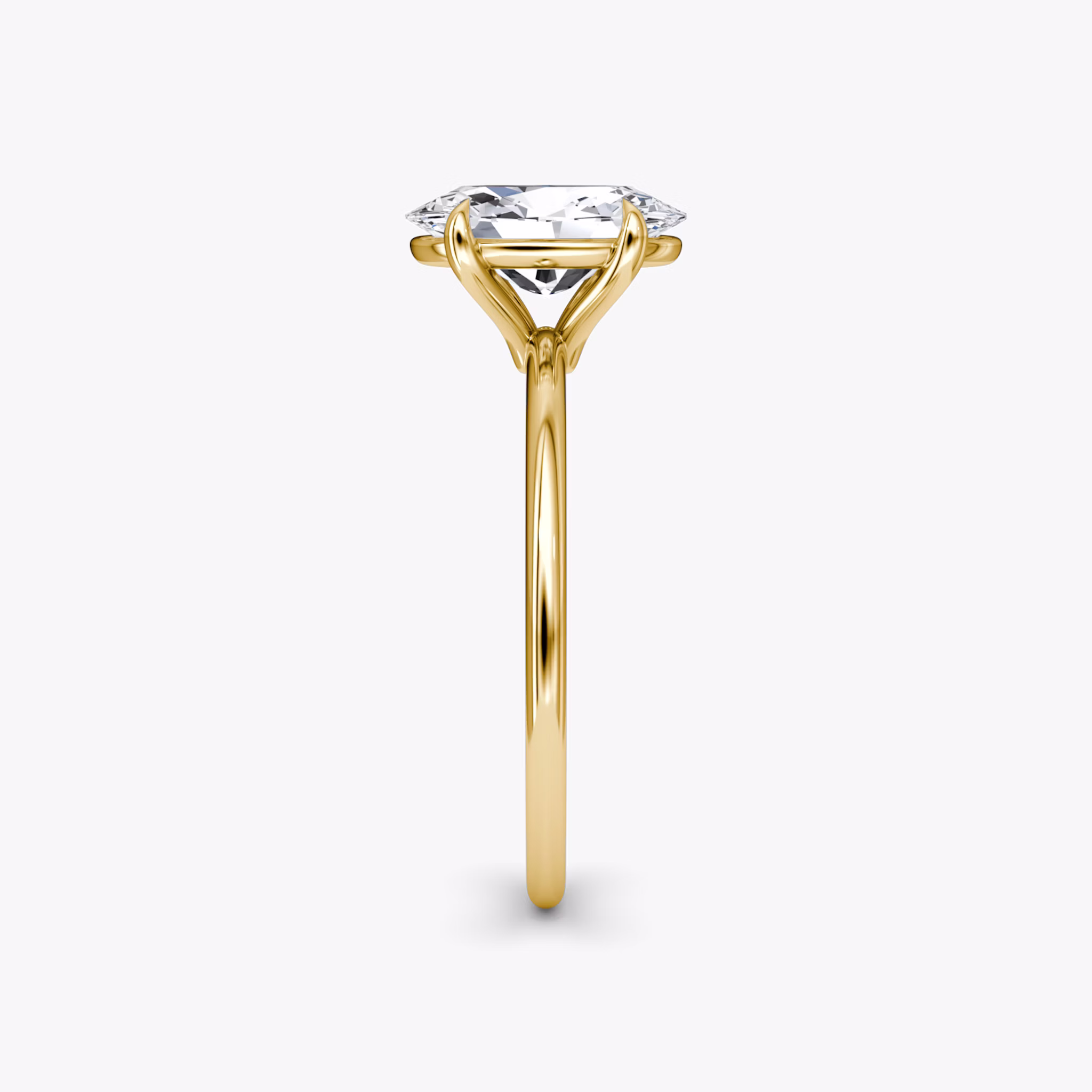 The Petite 4-Prong Solitaire | Oval | 18k | Yellow Gold | bandAccent: Plain | diamondOrientation: vertical | caratWeight: other
