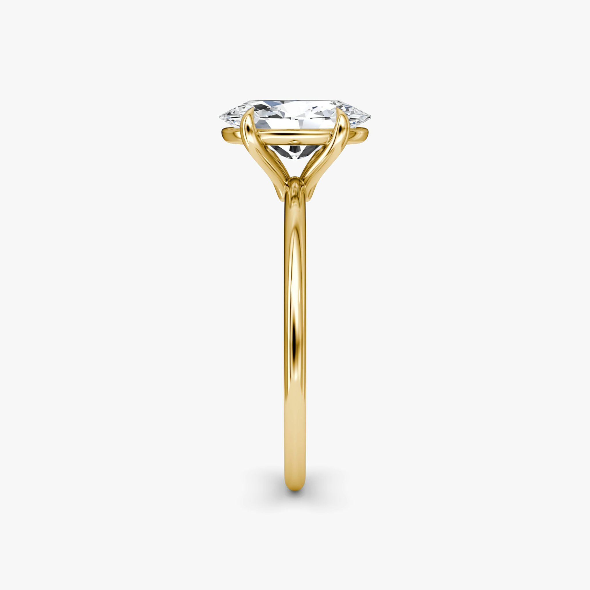 The Petite 4-Prong Solitaire | Oval | 18k | Yellow Gold | bandAccent: Plain | diamondOrientation: vertical | caratWeight: other