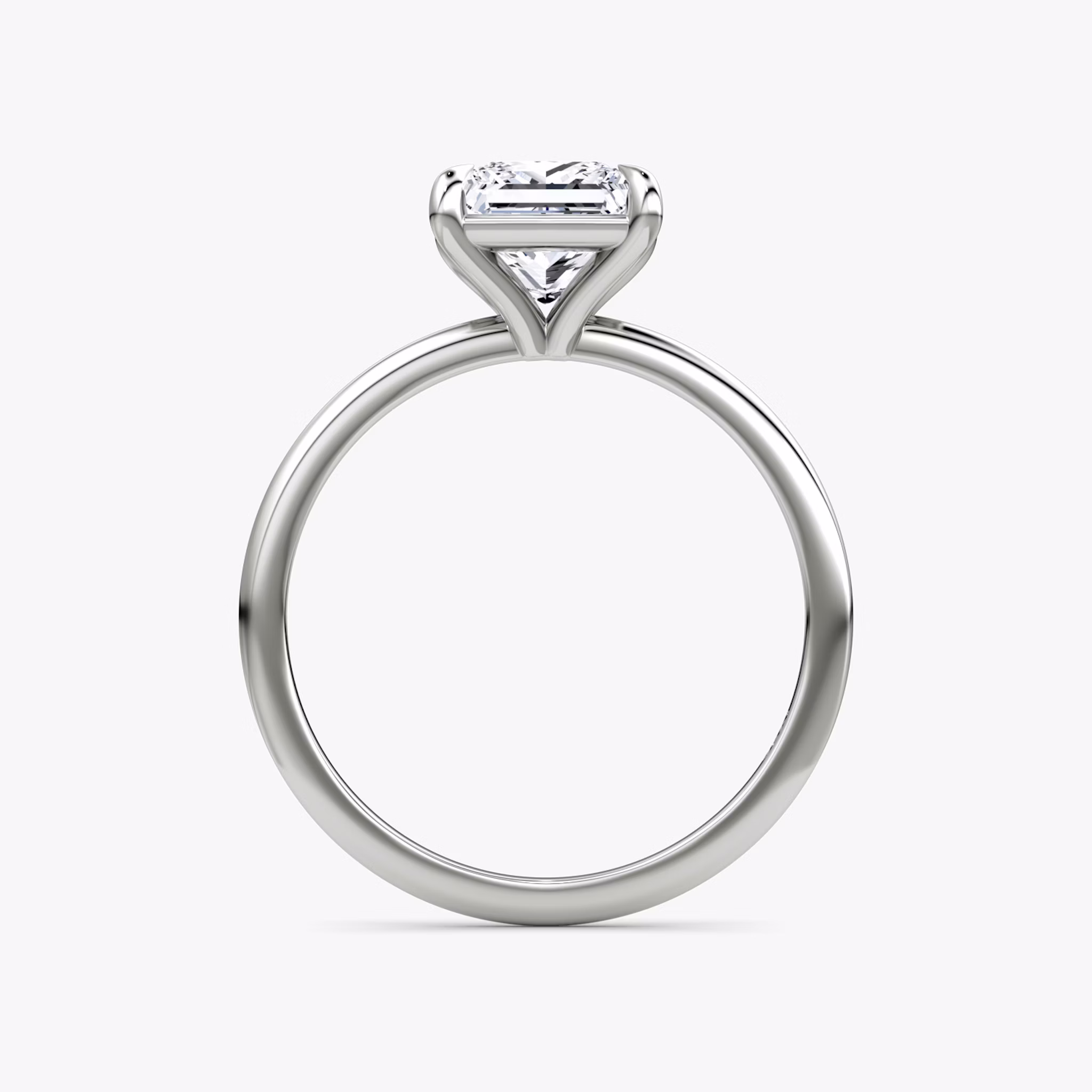 The Petite 4-Prong Solitaire | Princess | Platinum | bandAccent: Plain | diamondOrientation: vertical | caratWeight: other