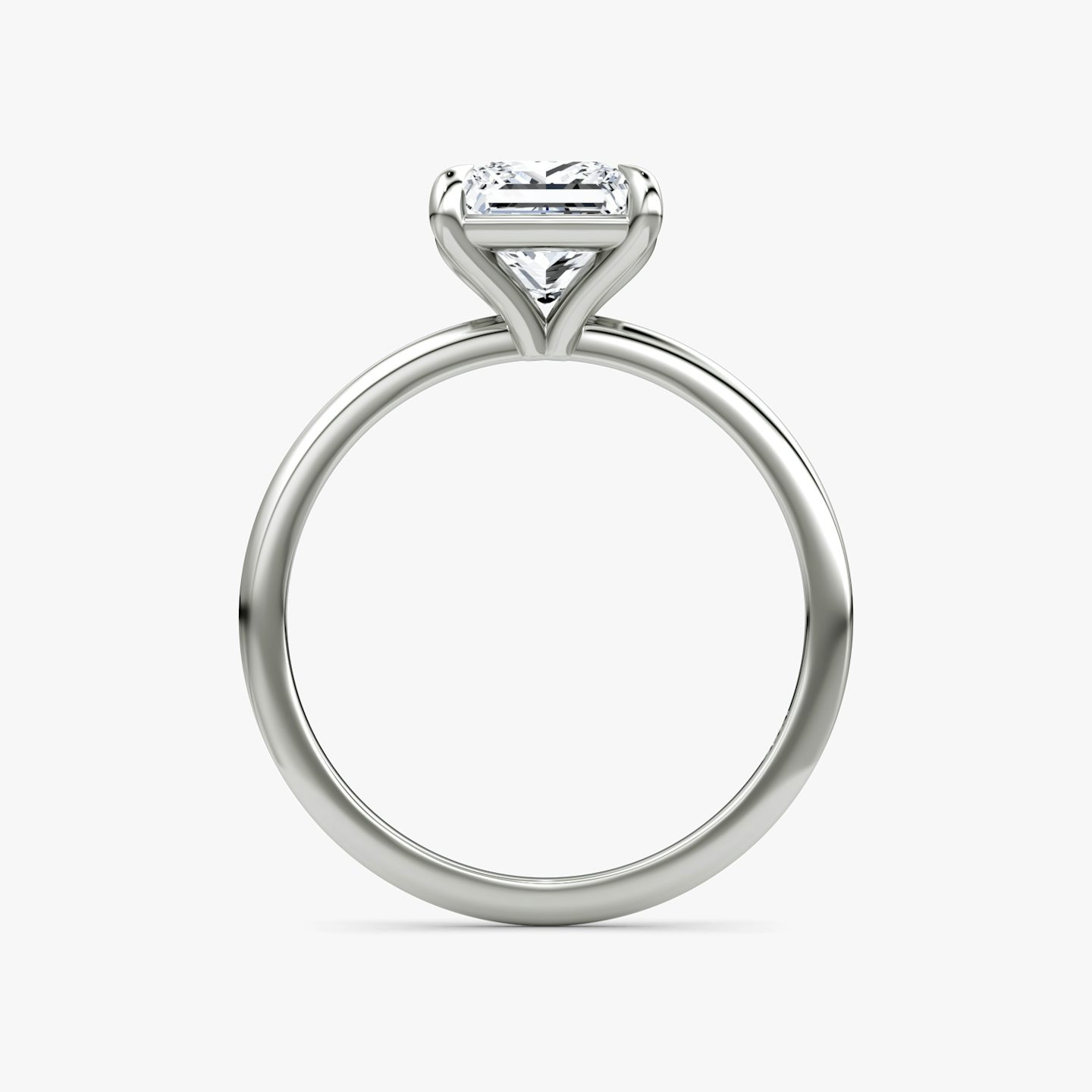 The Petite 4-Prong Solitaire | Princess | 18k | White Gold | bandAccent: Plain | diamondOrientation: vertical | caratWeight: other