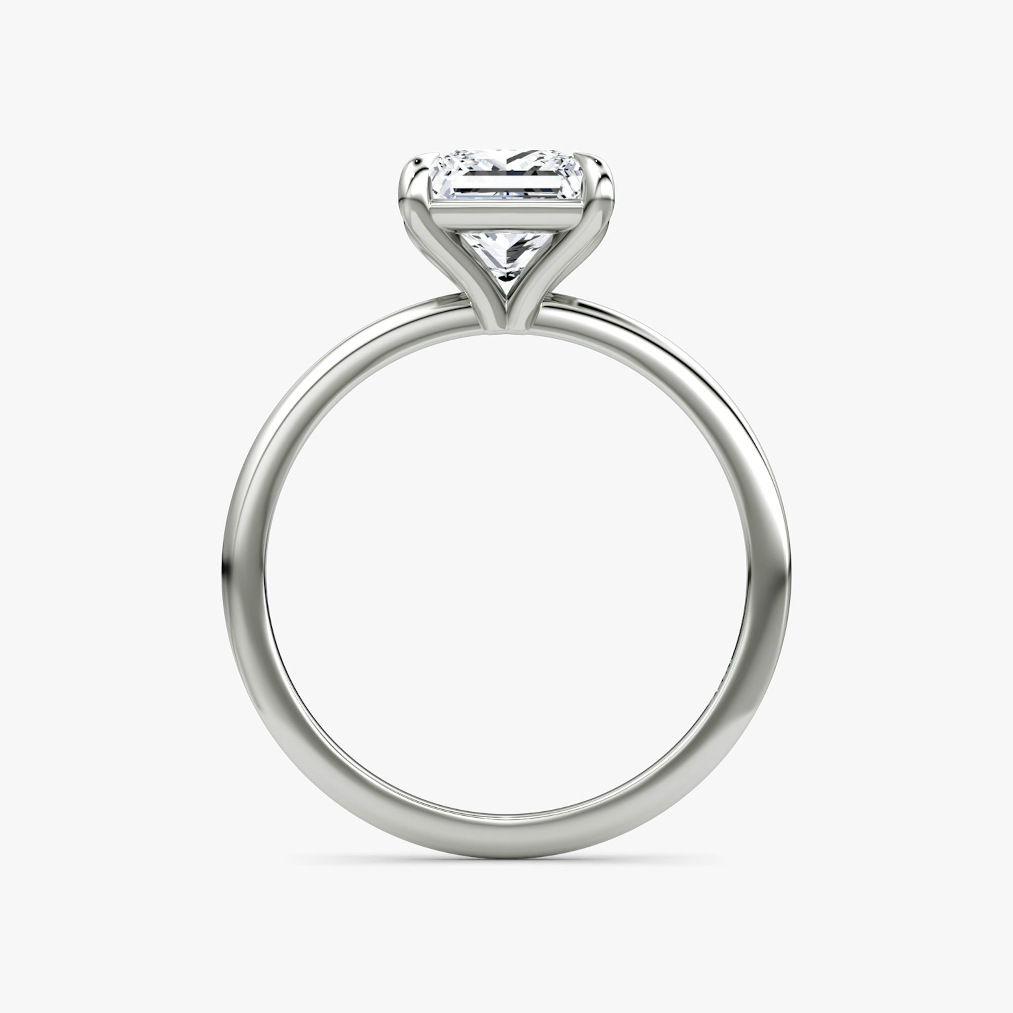 The Petite 4-Prong Solitaire | Princess | Platinum | bandAccent: Plain | diamondOrientation: vertical | caratWeight: other