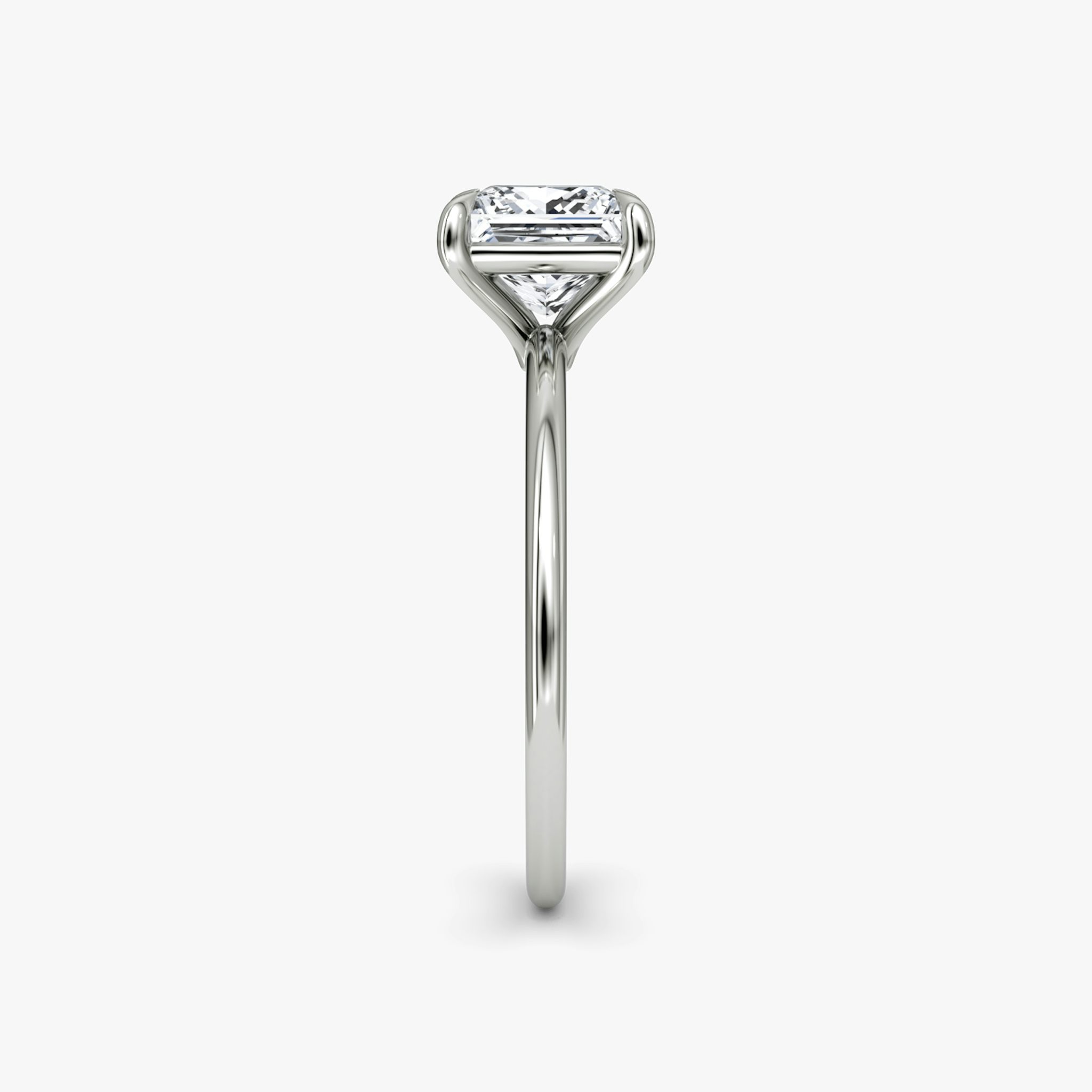 The Petite 4-Prong Solitaire | Princess | Platinum | bandAccent: Plain | diamondOrientation: vertical | caratWeight: other