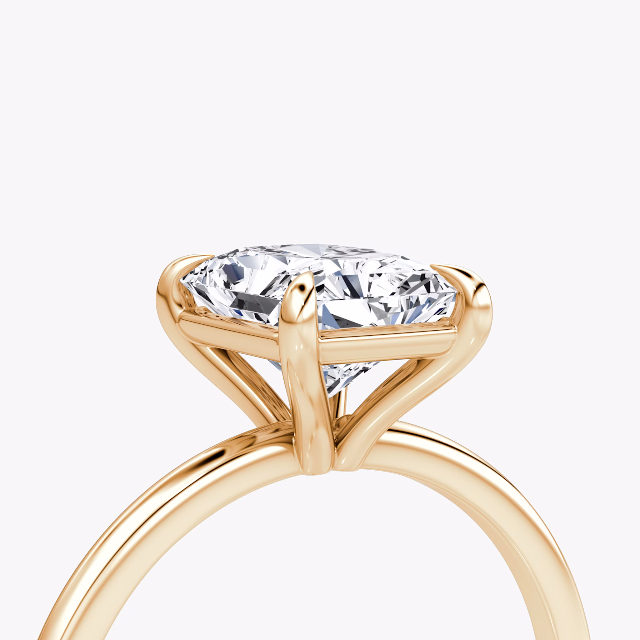 The Petite 4-Prong Solitaire | Radiant | 14k | Rose Gold | bandAccent: Plain | diamondOrientation: vertical | caratWeight: other