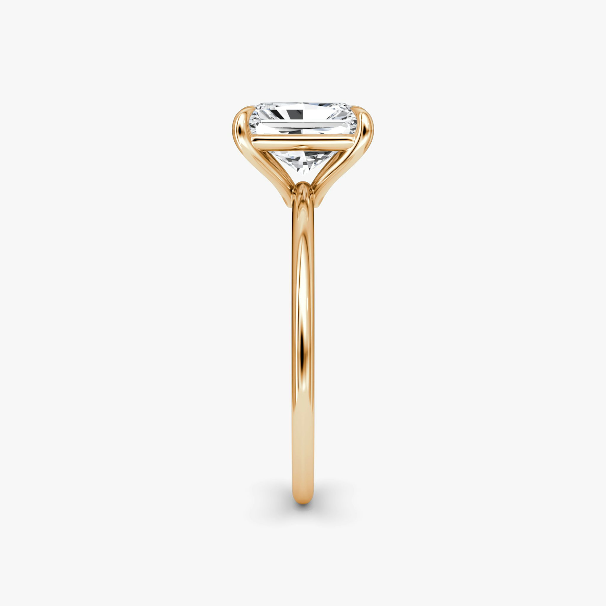 The Petite 4-Prong Solitaire | Radiant | 14k | Rose Gold | bandAccent: Plain | diamondOrientation: vertical | caratWeight: other