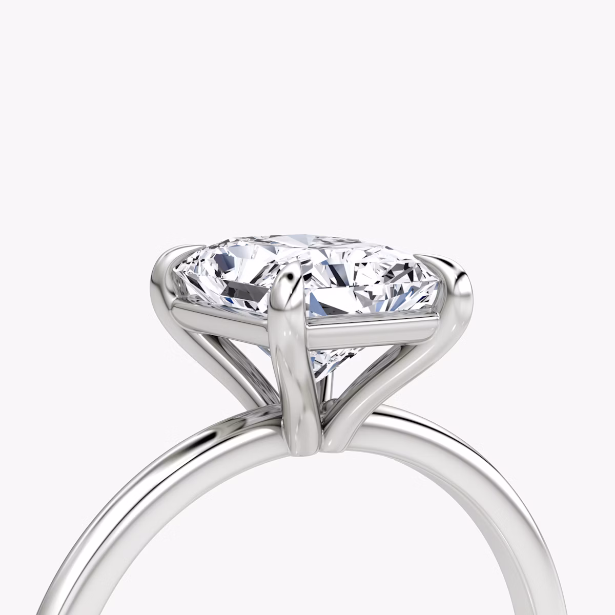 The Petite 4-Prong Solitaire | Radiant | 18k | White Gold | bandAccent: Plain | diamondOrientation: vertical | caratWeight: other