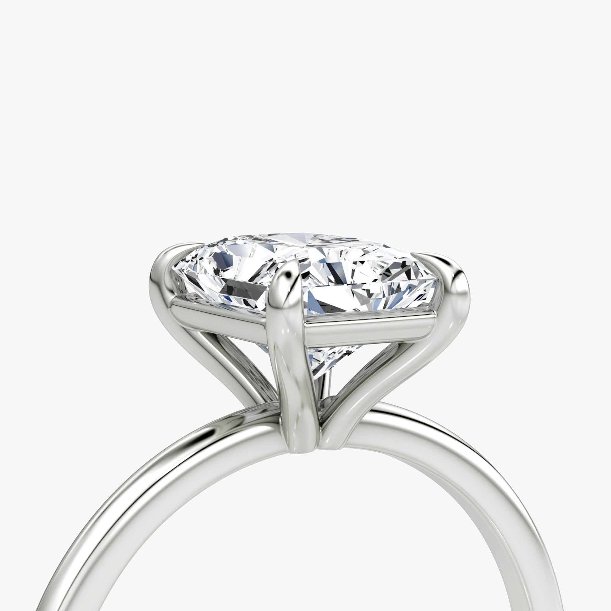 The Petite 4-Prong Solitaire | Radiant | Platinum | bandAccent: Plain | diamondOrientation: vertical | caratWeight: other