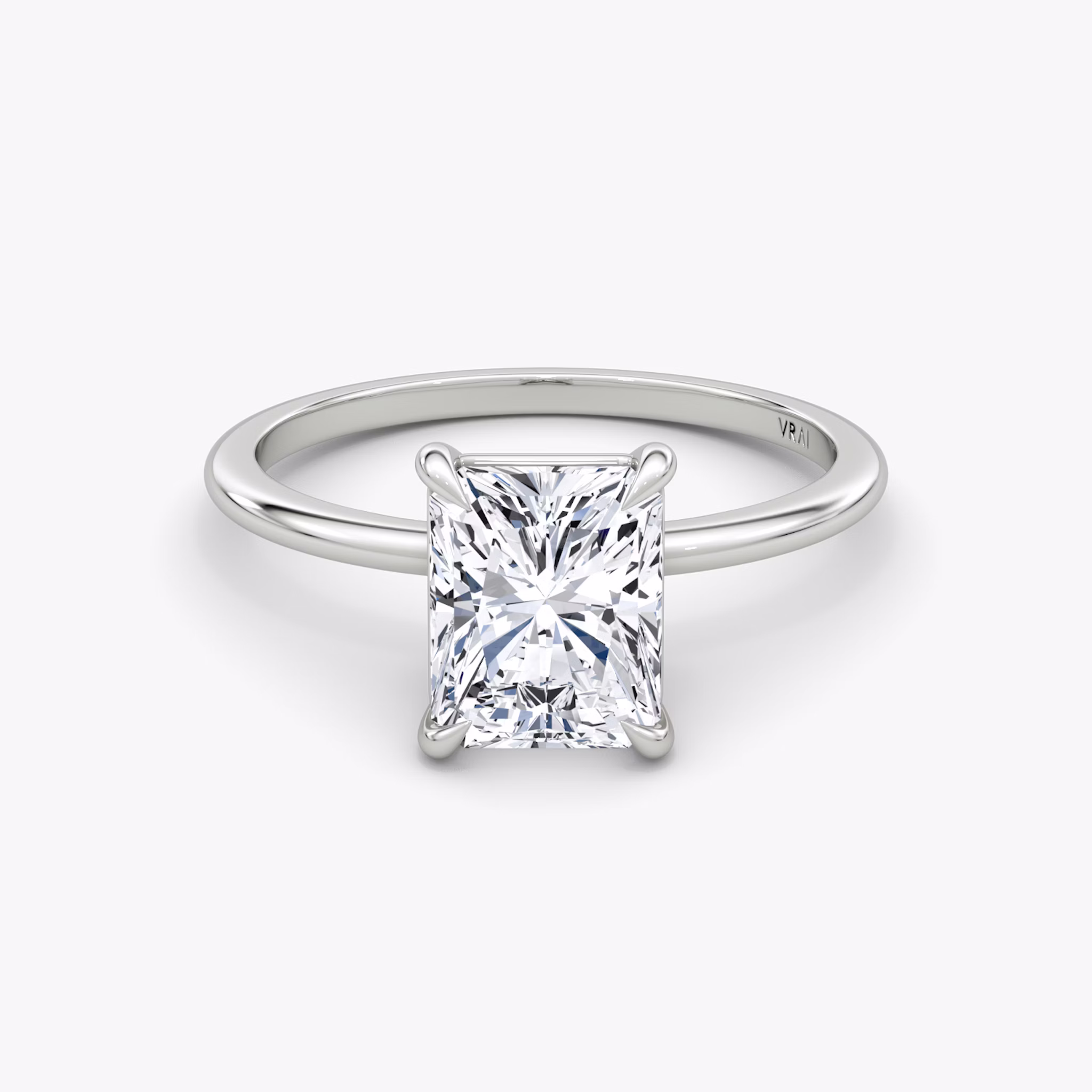 The Petite 4-Prong Solitaire | Radiant | Platinum | bandAccent: Plain | diamondOrientation: vertical | caratWeight: other