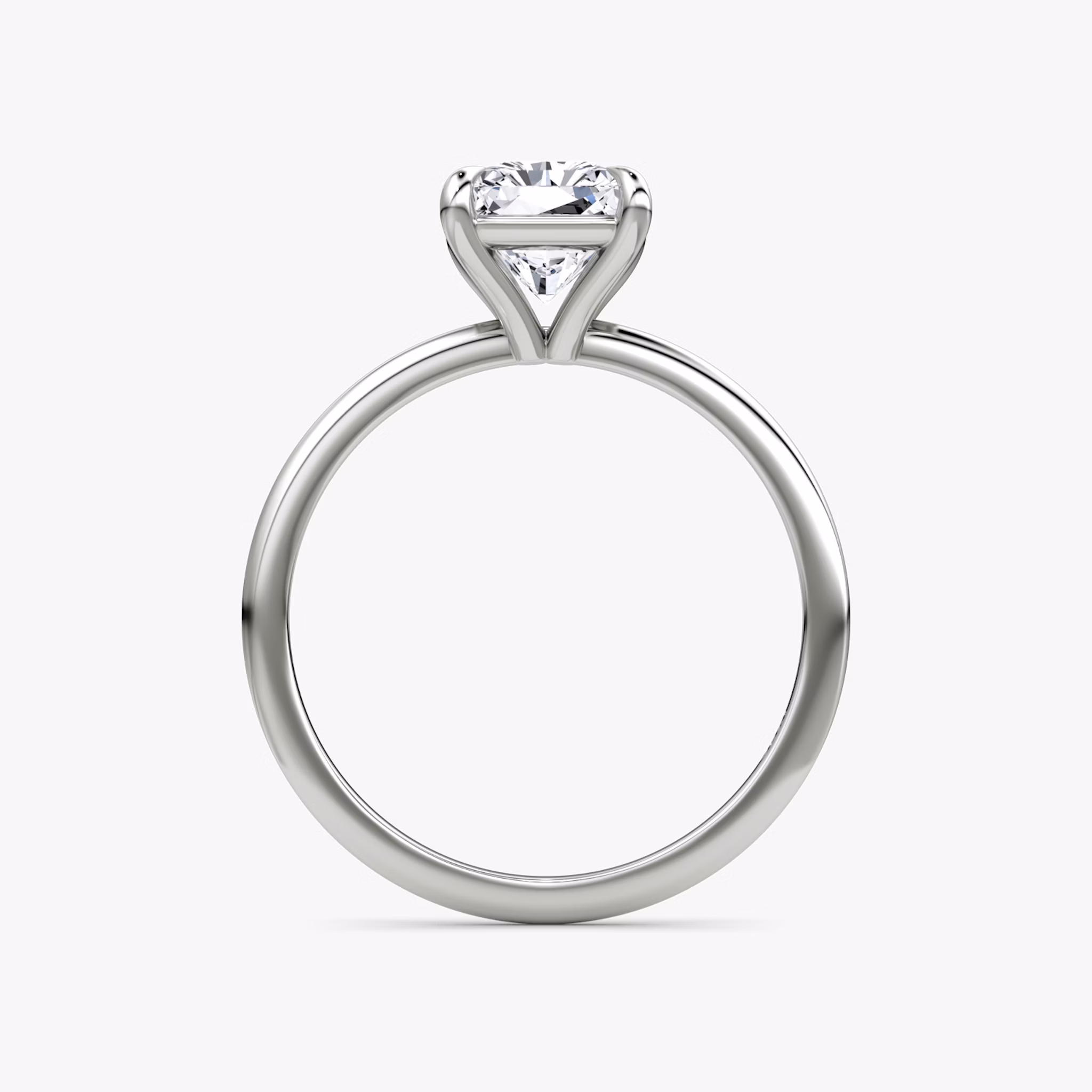 The Petite 4-Prong Solitaire | Radiant | Platinum | bandAccent: Plain | diamondOrientation: vertical | caratWeight: other