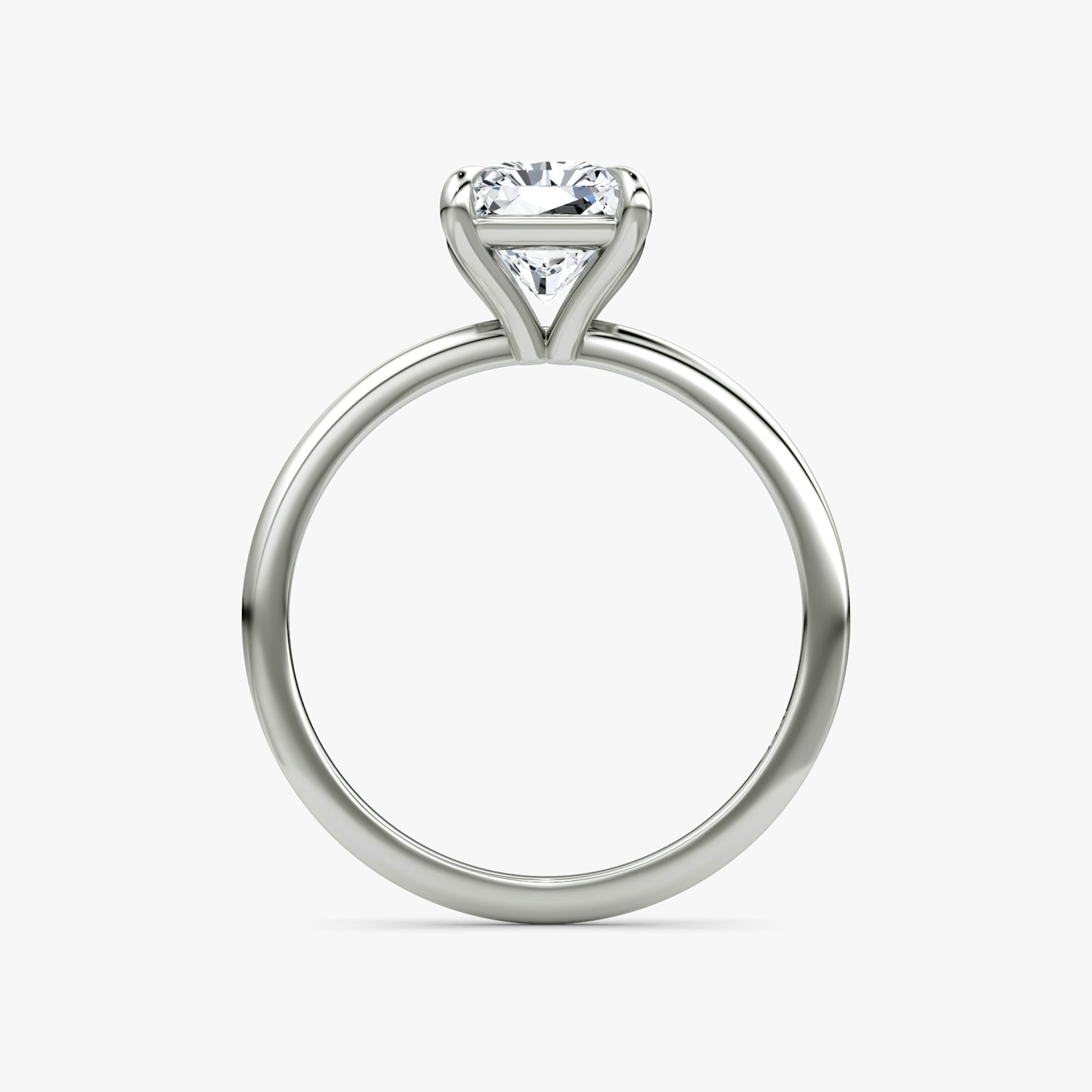 The Petite 4-Prong Solitaire | Radiant | Platinum | bandAccent: Plain | diamondOrientation: vertical | caratWeight: other