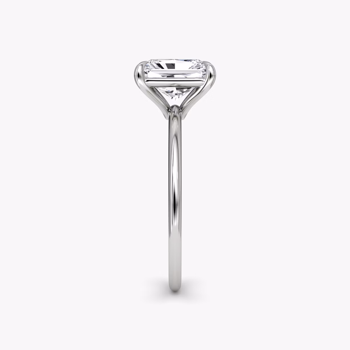 The Petite 4-Prong Solitaire | Radiant | 18k | White Gold | bandAccent: Plain | diamondOrientation: vertical | caratWeight: other