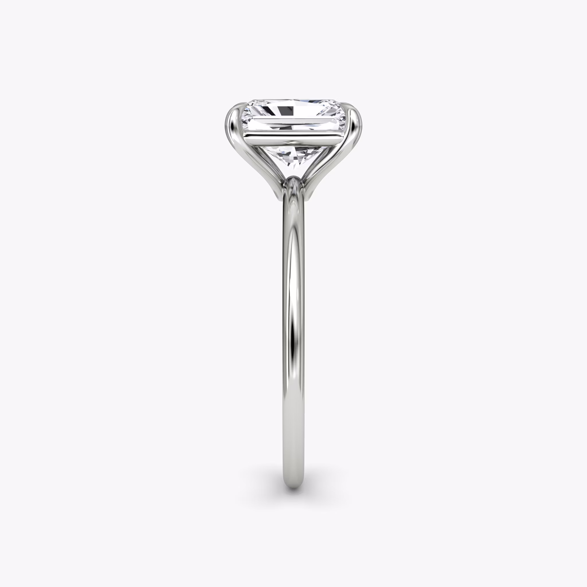 The Petite 4-Prong Solitaire | Radiant | Platinum | bandAccent: Plain | diamondOrientation: vertical | caratWeight: other