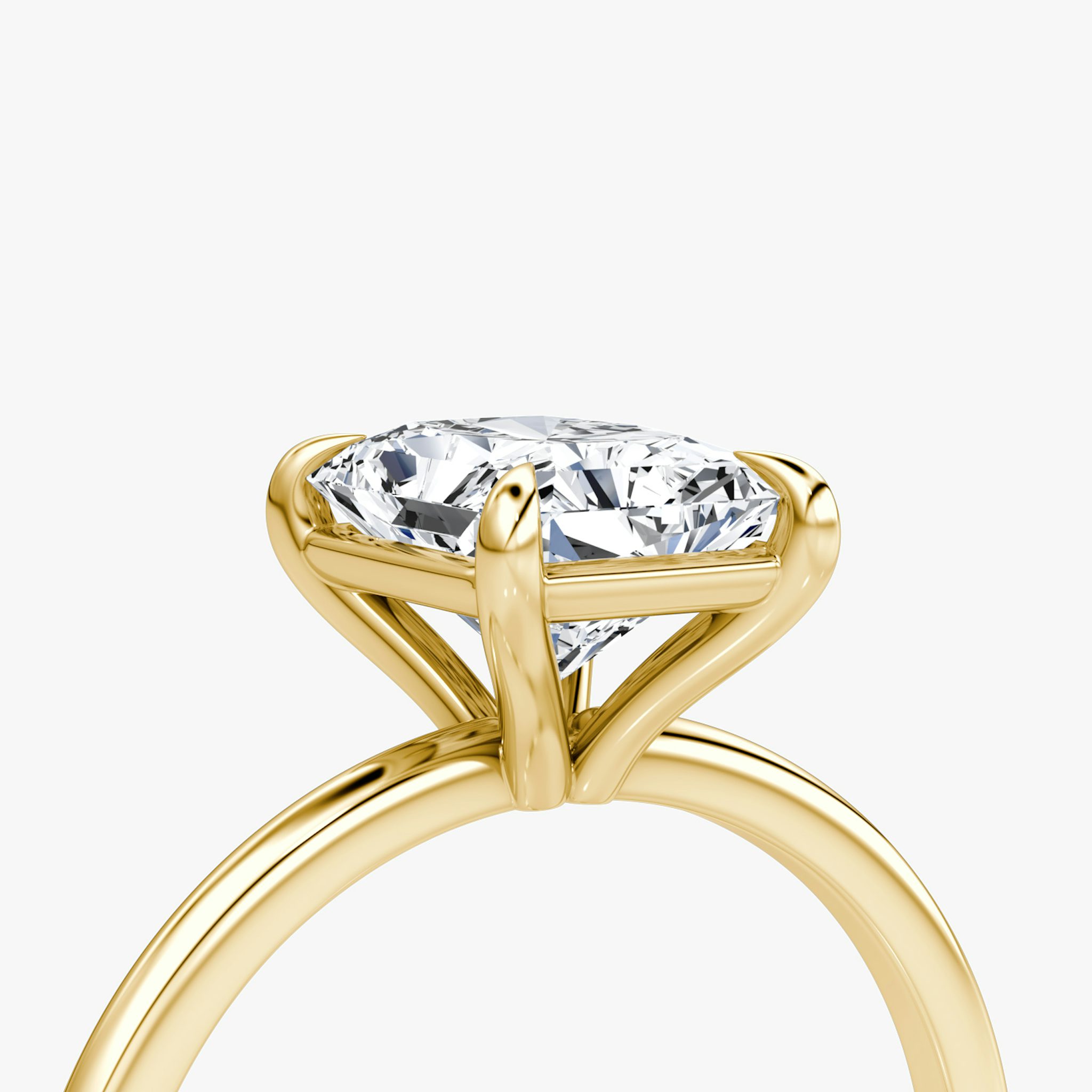 The Petite 4-Prong Solitaire | Radiant | 18k | Yellow Gold | bandAccent: Plain | diamondOrientation: vertical | caratWeight: other