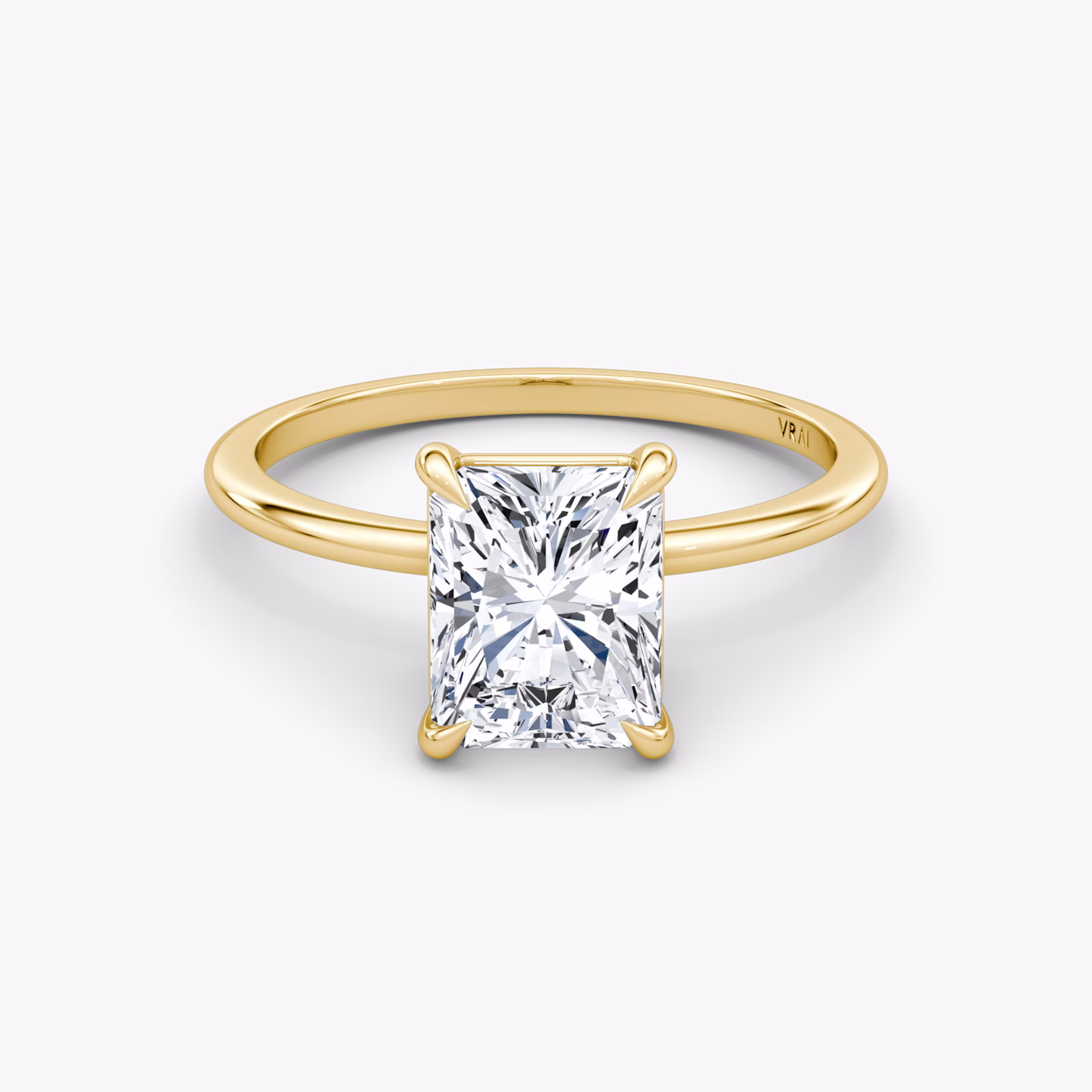 The Petite 4-Prong Solitaire | Radiant | 18k | Yellow Gold | bandAccent: Plain | diamondOrientation: vertical | caratWeight: other