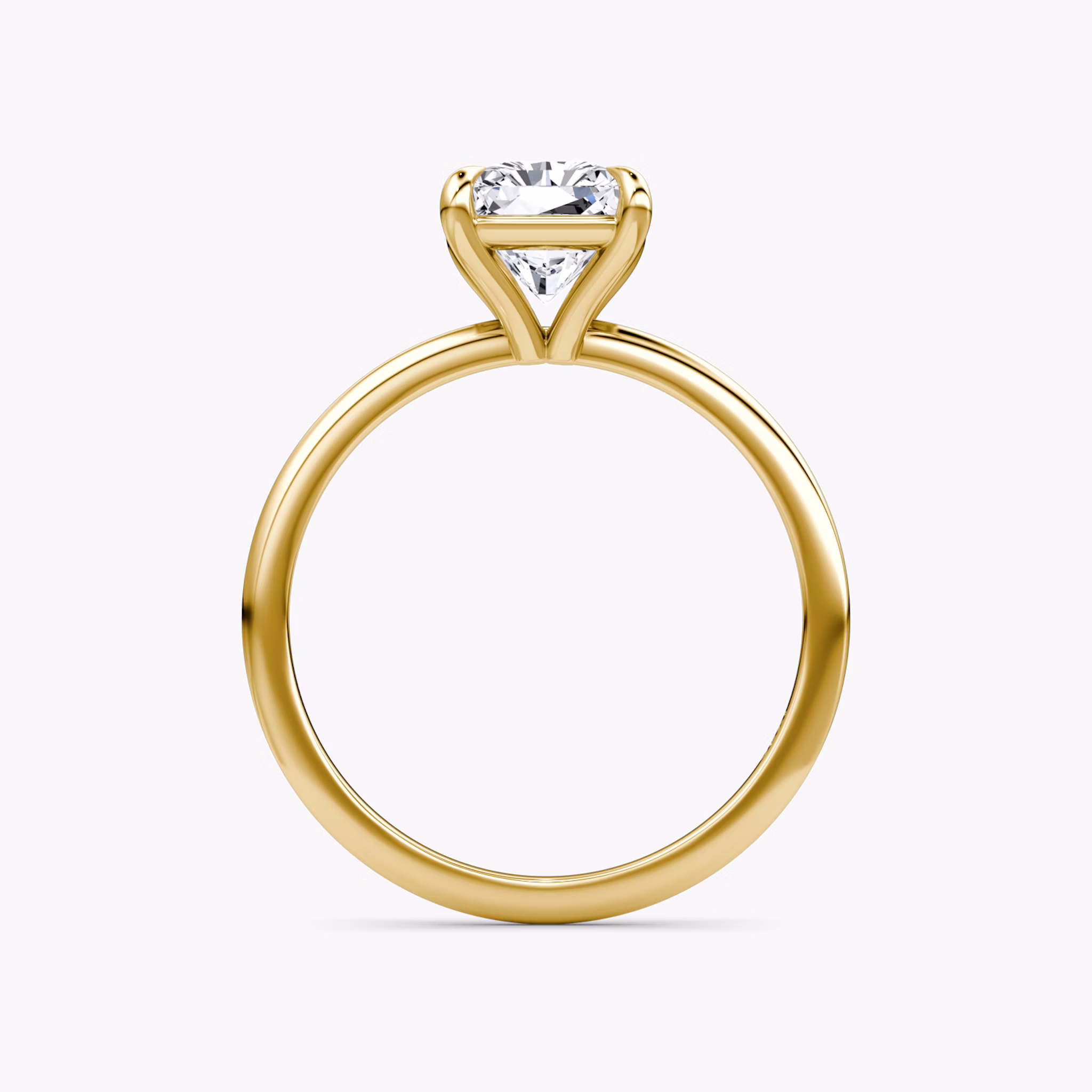 The Petite 4-Prong Solitaire | Radiant | 18k | Yellow Gold | bandAccent: Plain | diamondOrientation: vertical | caratWeight: other