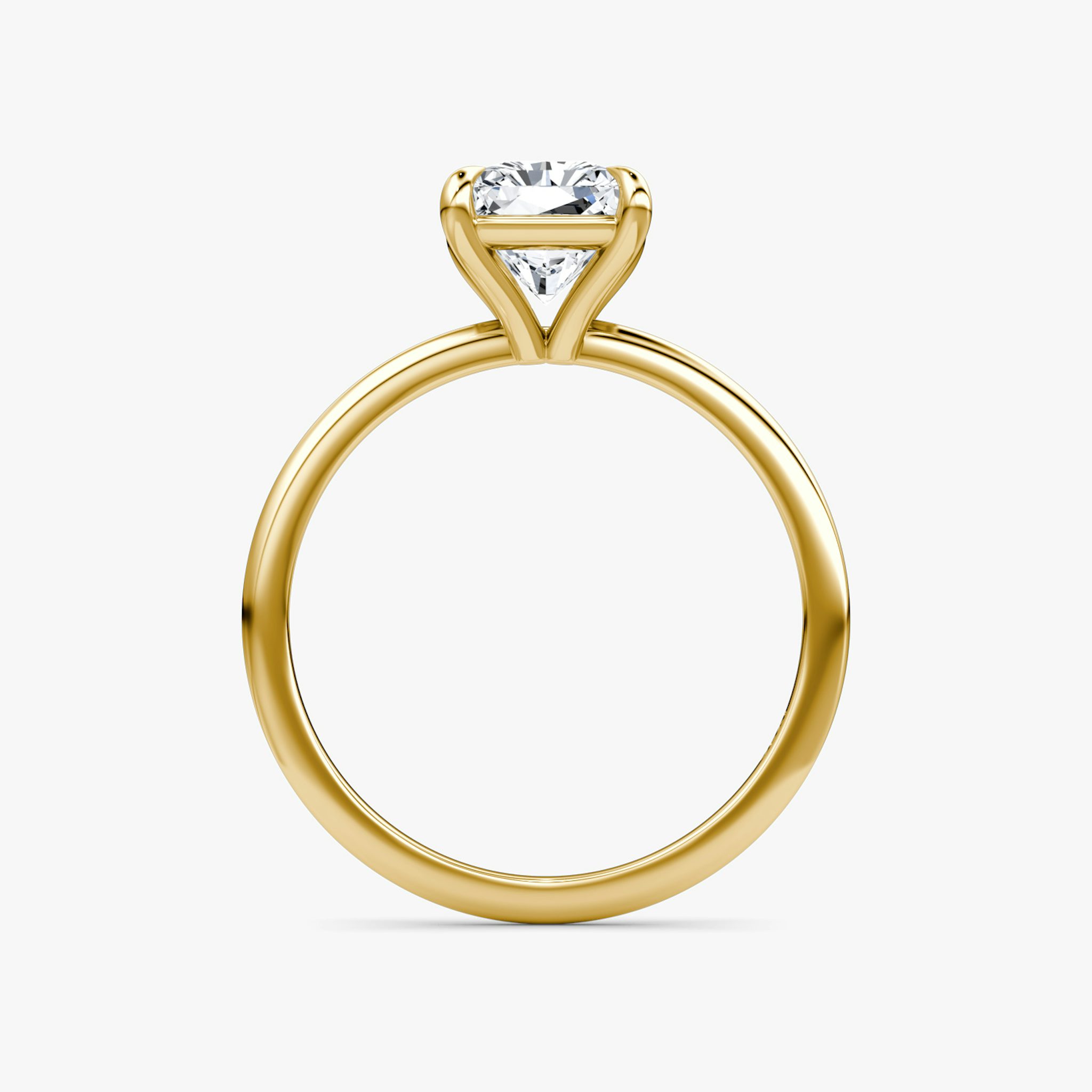 The Petite 4-Prong Solitaire | Radiant | 18k | Yellow Gold | bandAccent: Plain | diamondOrientation: vertical | caratWeight: other