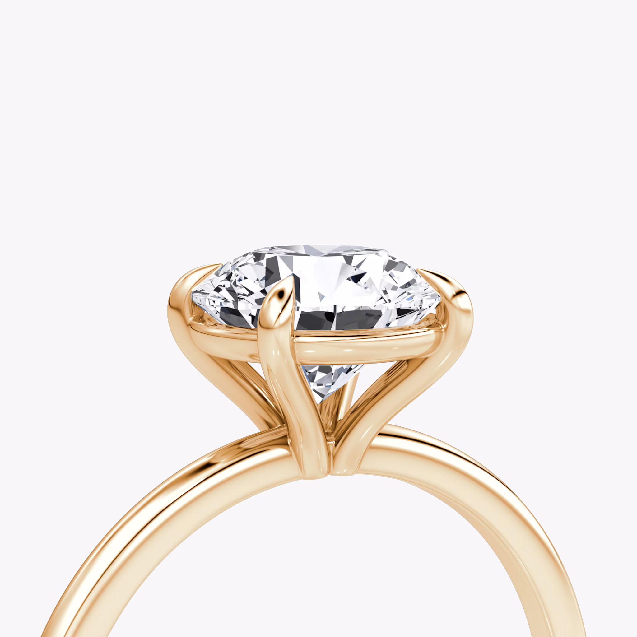 The Petite 4-Prong Solitaire | Round Brilliant | 14k | Rose Gold | bandAccent: Plain | caratWeight: other | diamondOrientation: vertical