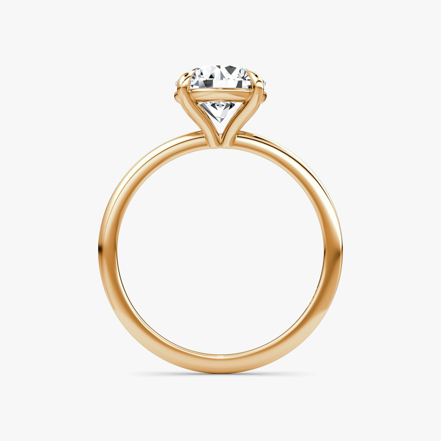 The Petite 4-Prong Solitaire | Round Brilliant | 14k | Rose Gold | bandAccent: Plain | caratWeight: 2.0ct | diamondOrientation: vertical