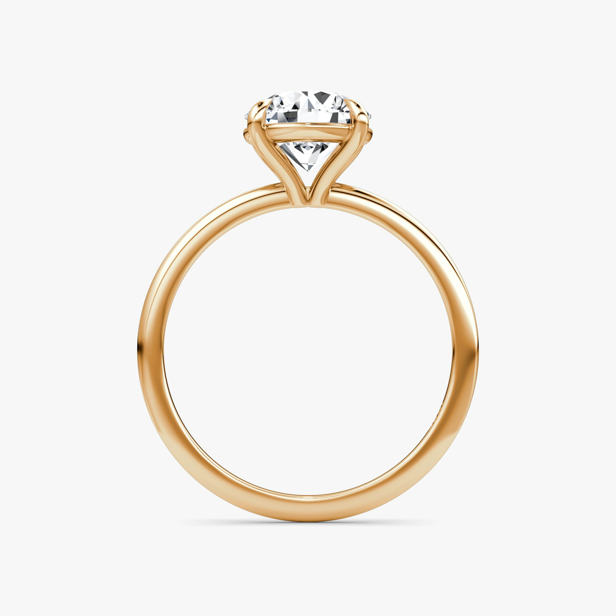 The Petite 4-Prong Solitaire | Round Brilliant | 14k | Rose Gold | bandAccent: Plain | caratWeight: other | diamondOrientation: vertical